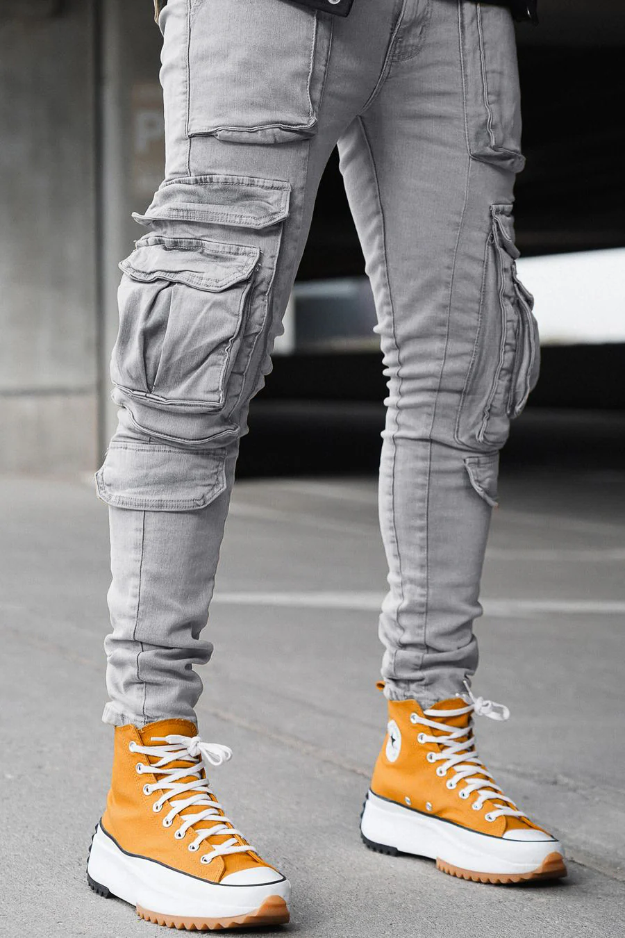 Iniko Grey Skinny Fit Cargo Jean - Image 2