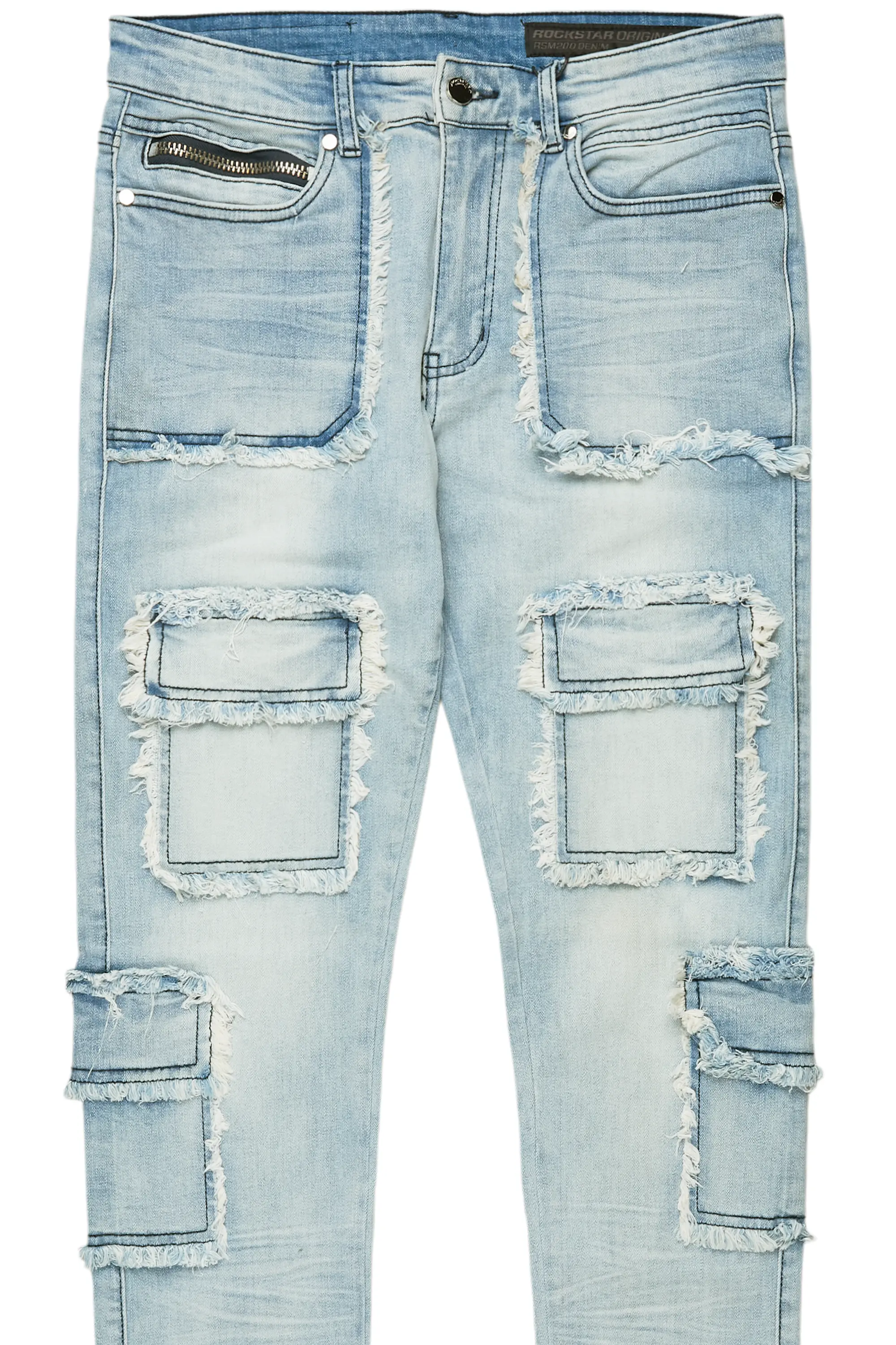 Tyrell Blue Skinny Fit Cargo Jean - Image 8
