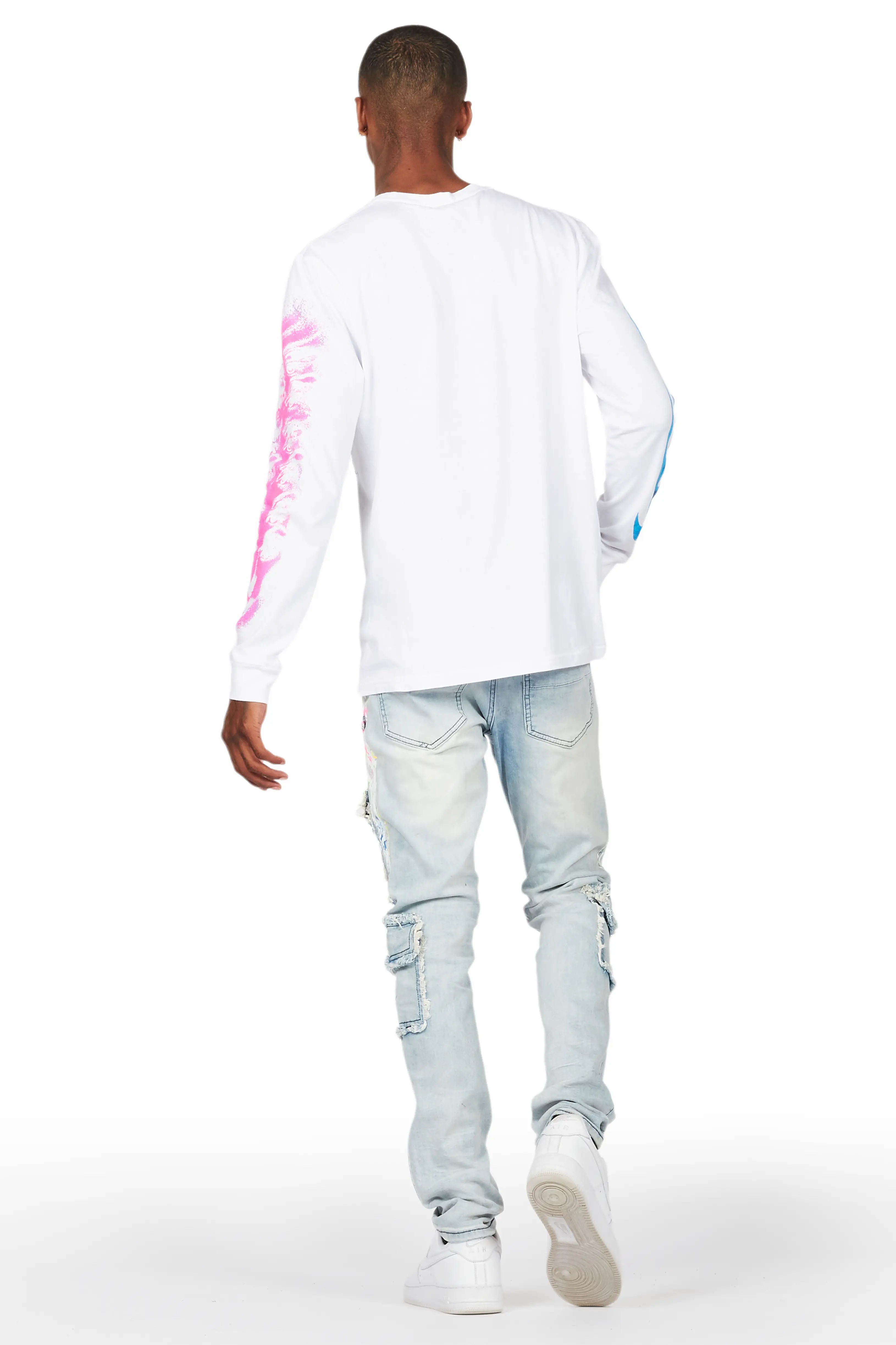 Eben Blue Painter Skinny Fit Cargo Jean - Image 5