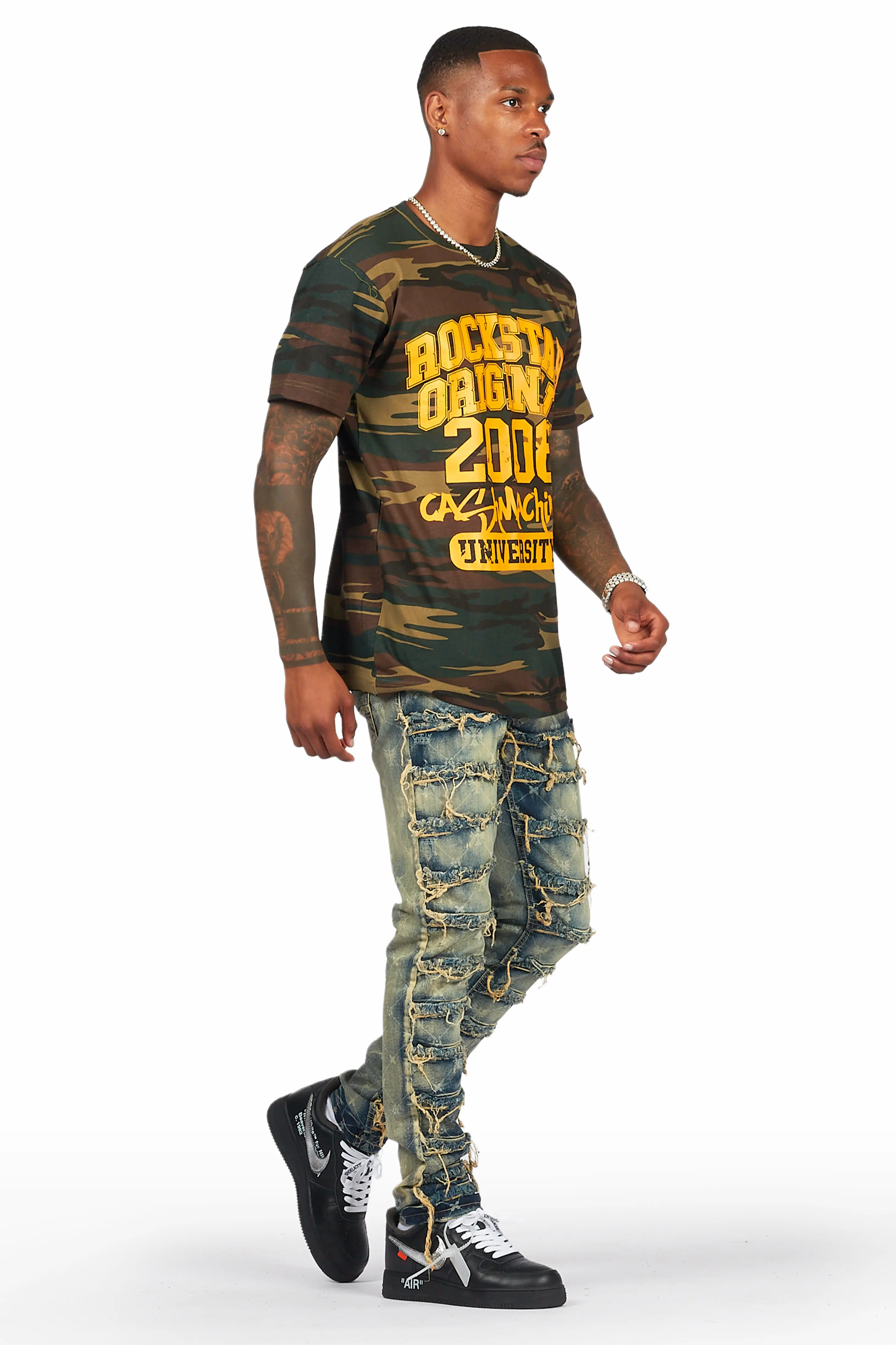 Pasha Indigo Slim Fit Frayed Jean - Image 7