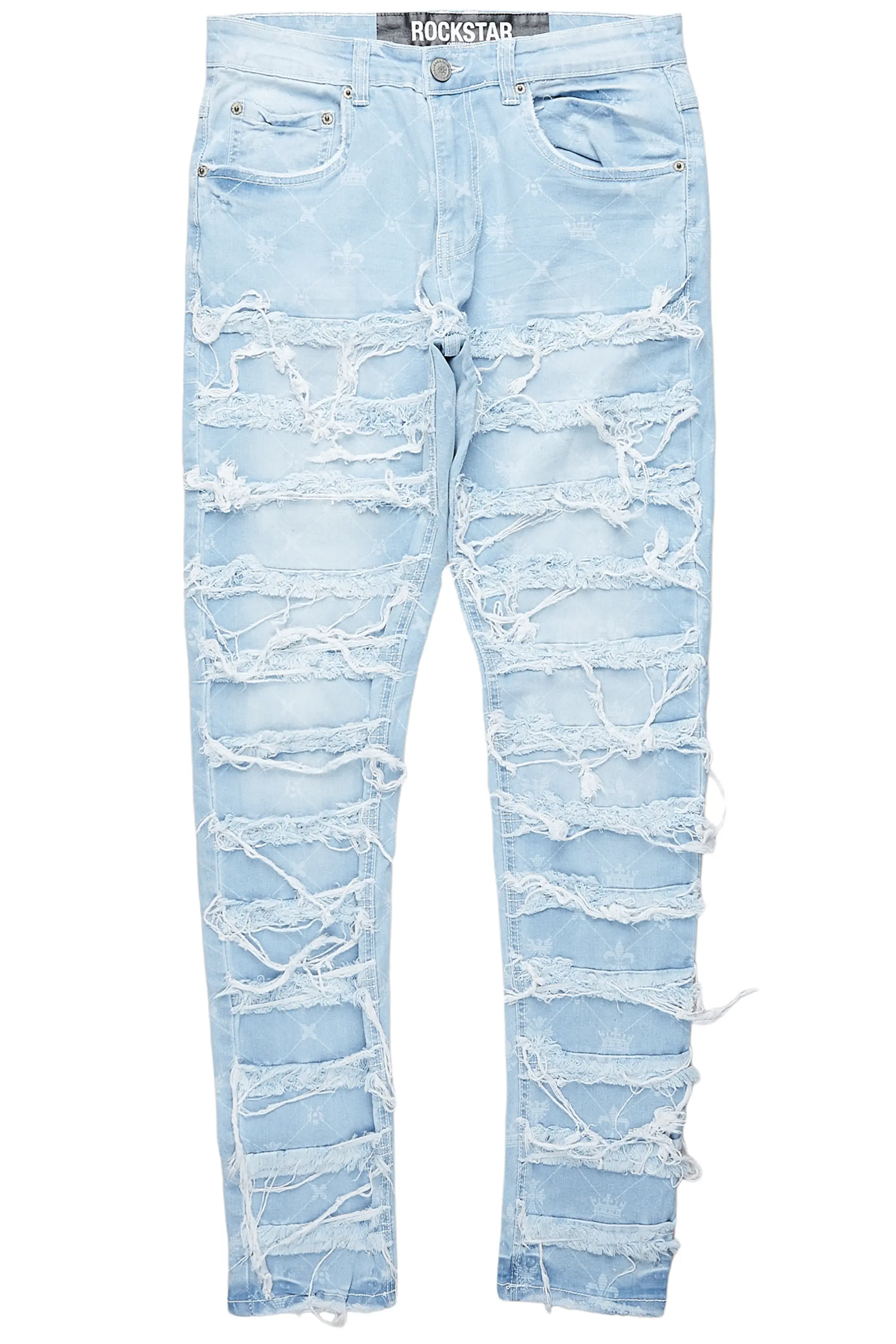 Pasha Light Blue Slim Fit Frayed Jean - Image 2
