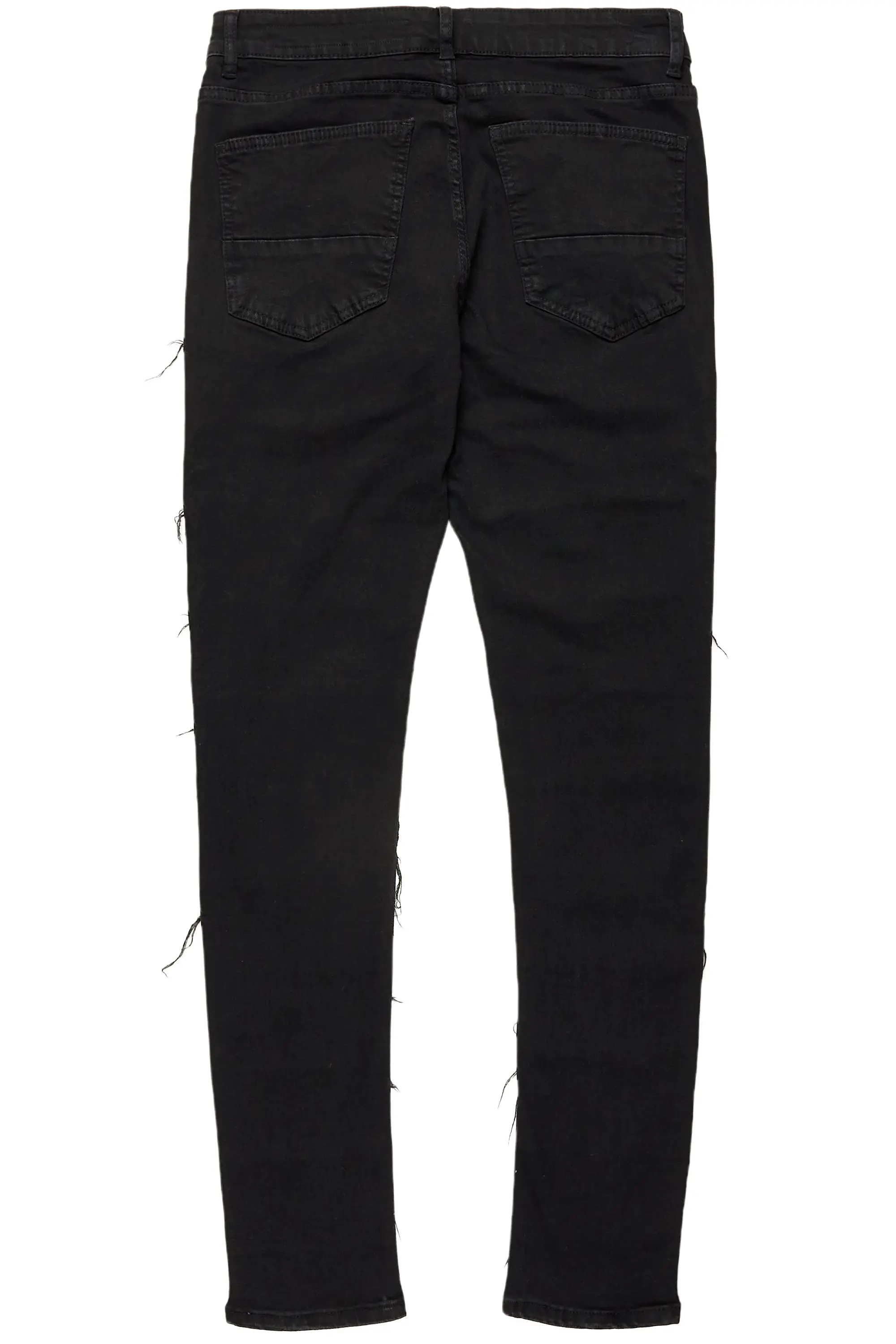 Waylon Black Frayed Slim Fit Jean - Image 9