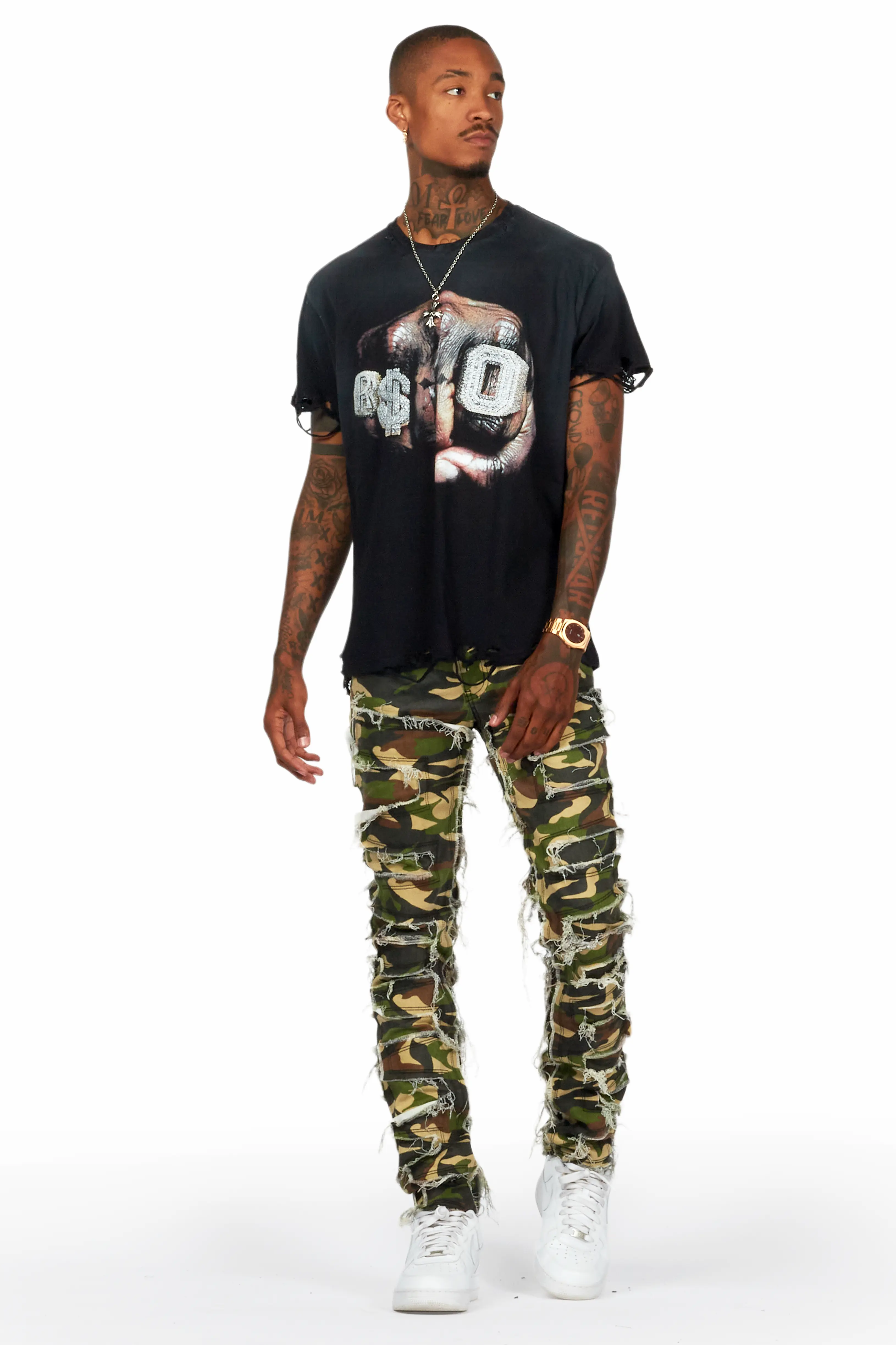 Shake Faded Camo Slim Fit Jean - Image 3