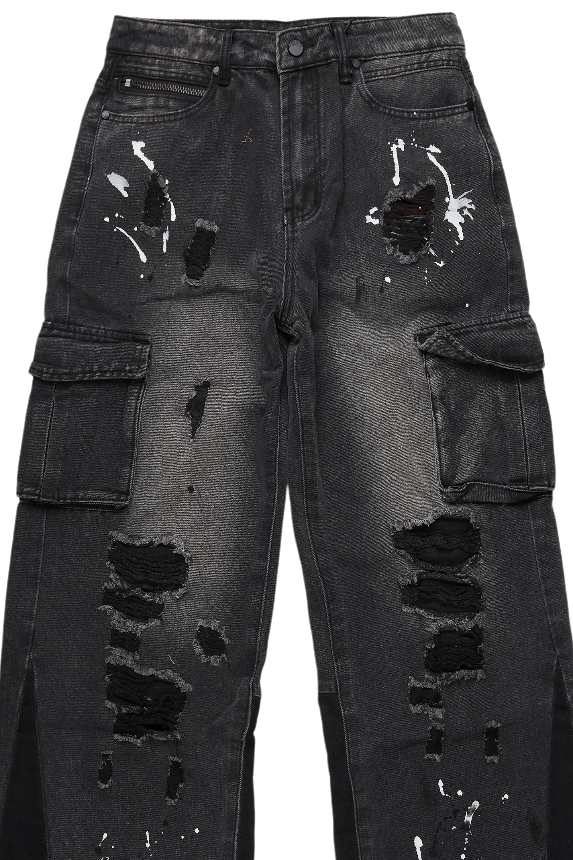 Dubaku Dark Grey Baggy Fit Jean - Image 8