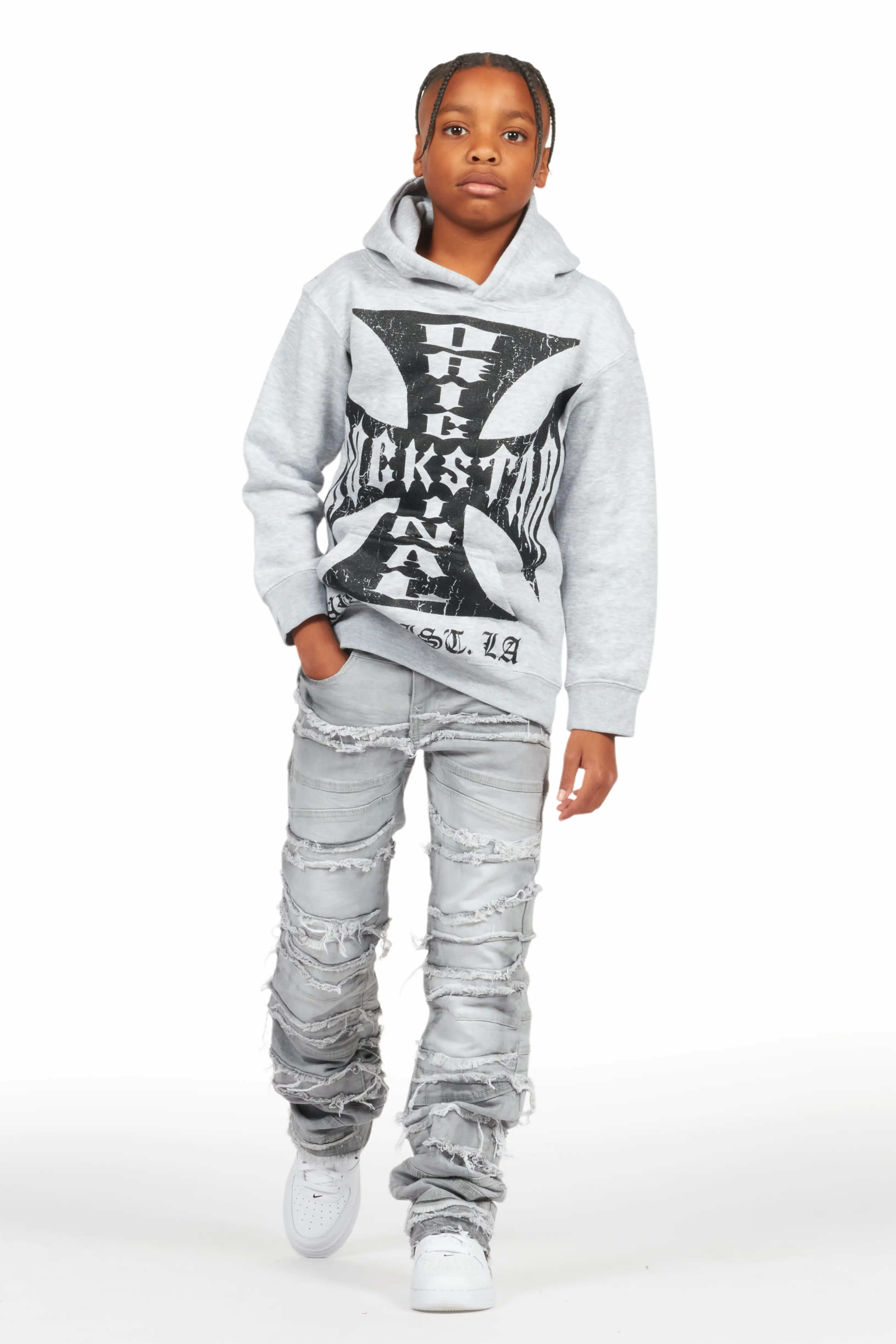 Boys Franko Light Grey Slim Fit Jean - Image 3