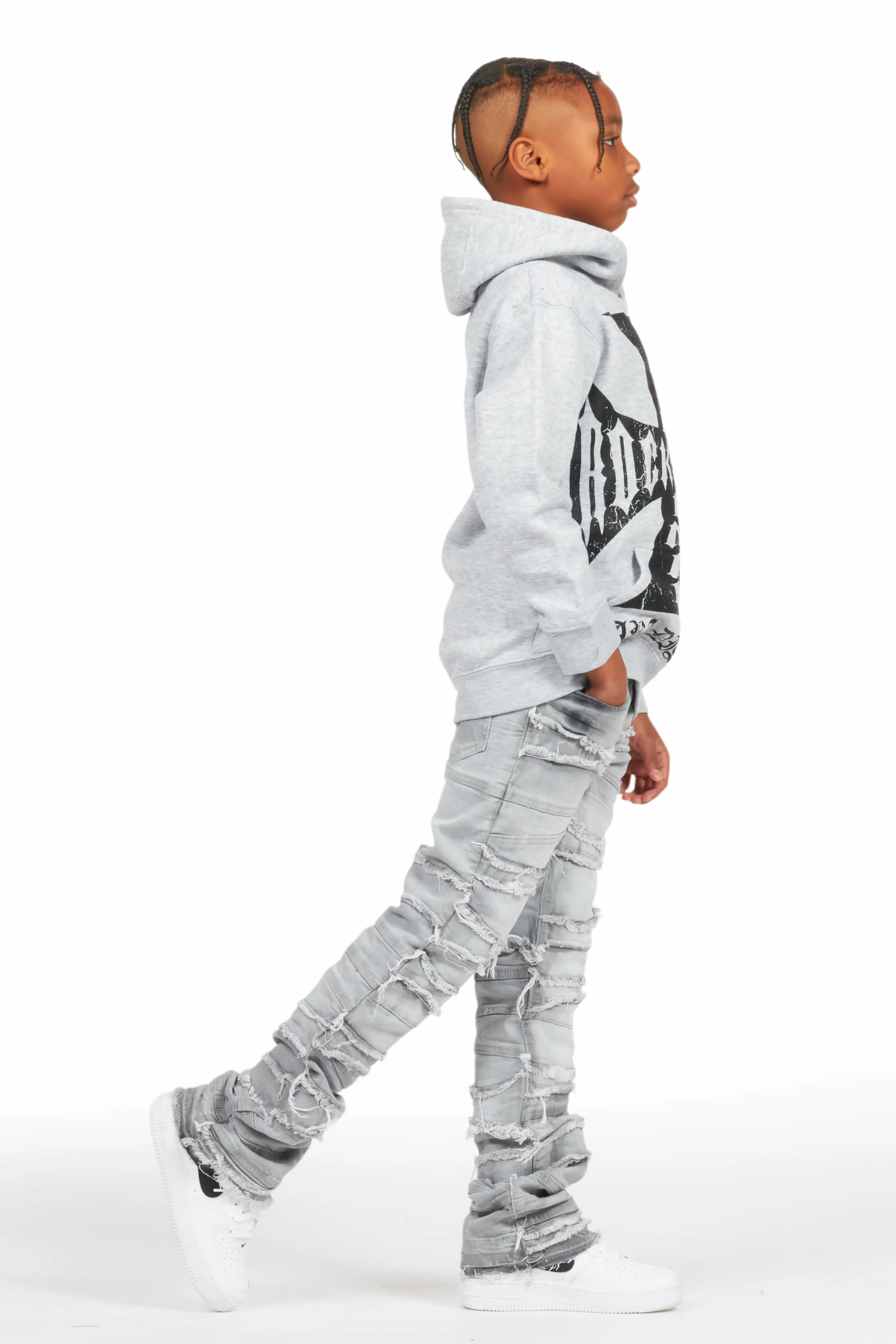 Boys Franko Light Grey Slim Fit Jean - Image 4