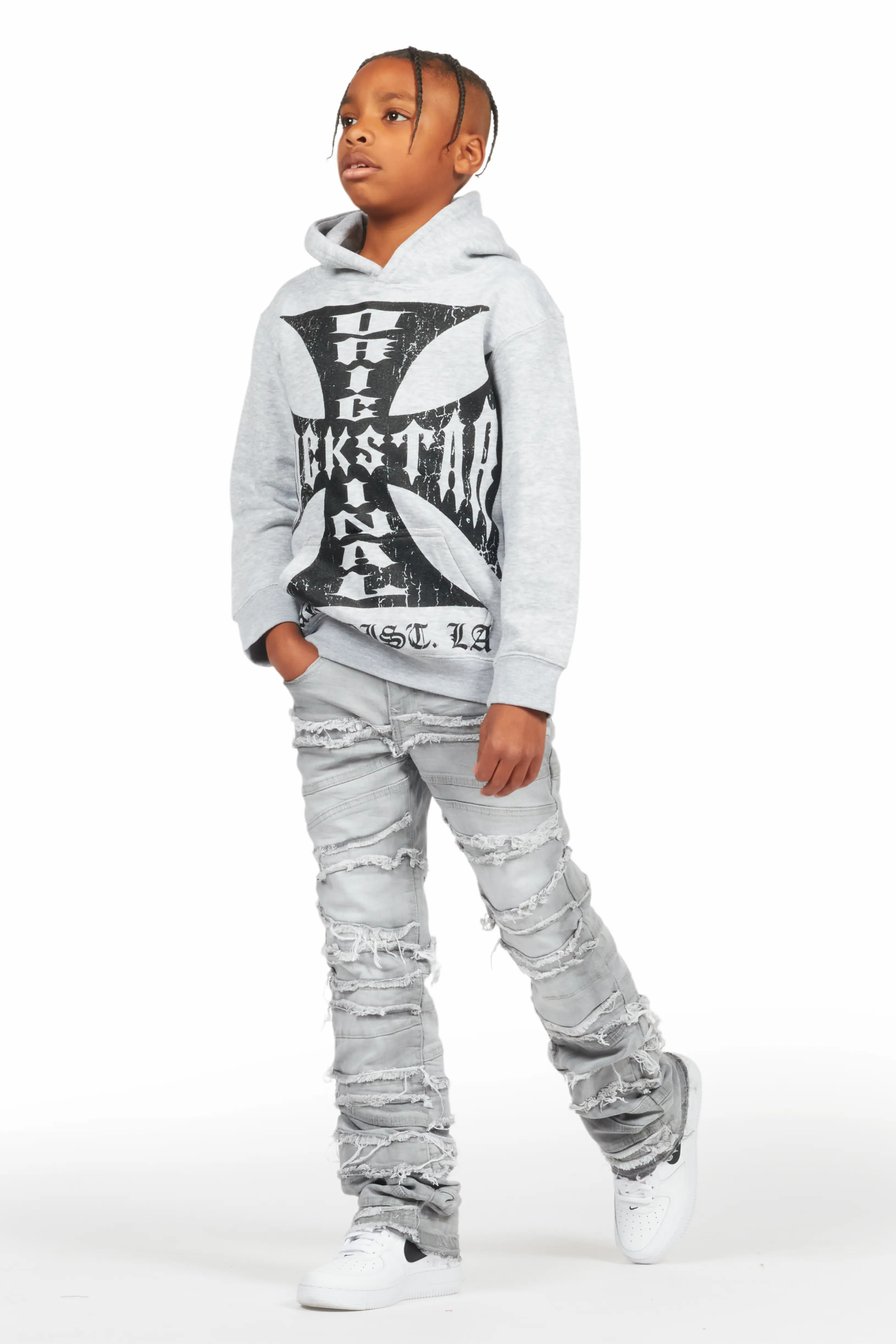 Boys Franko Light Grey Slim Fit Jean - Image 6