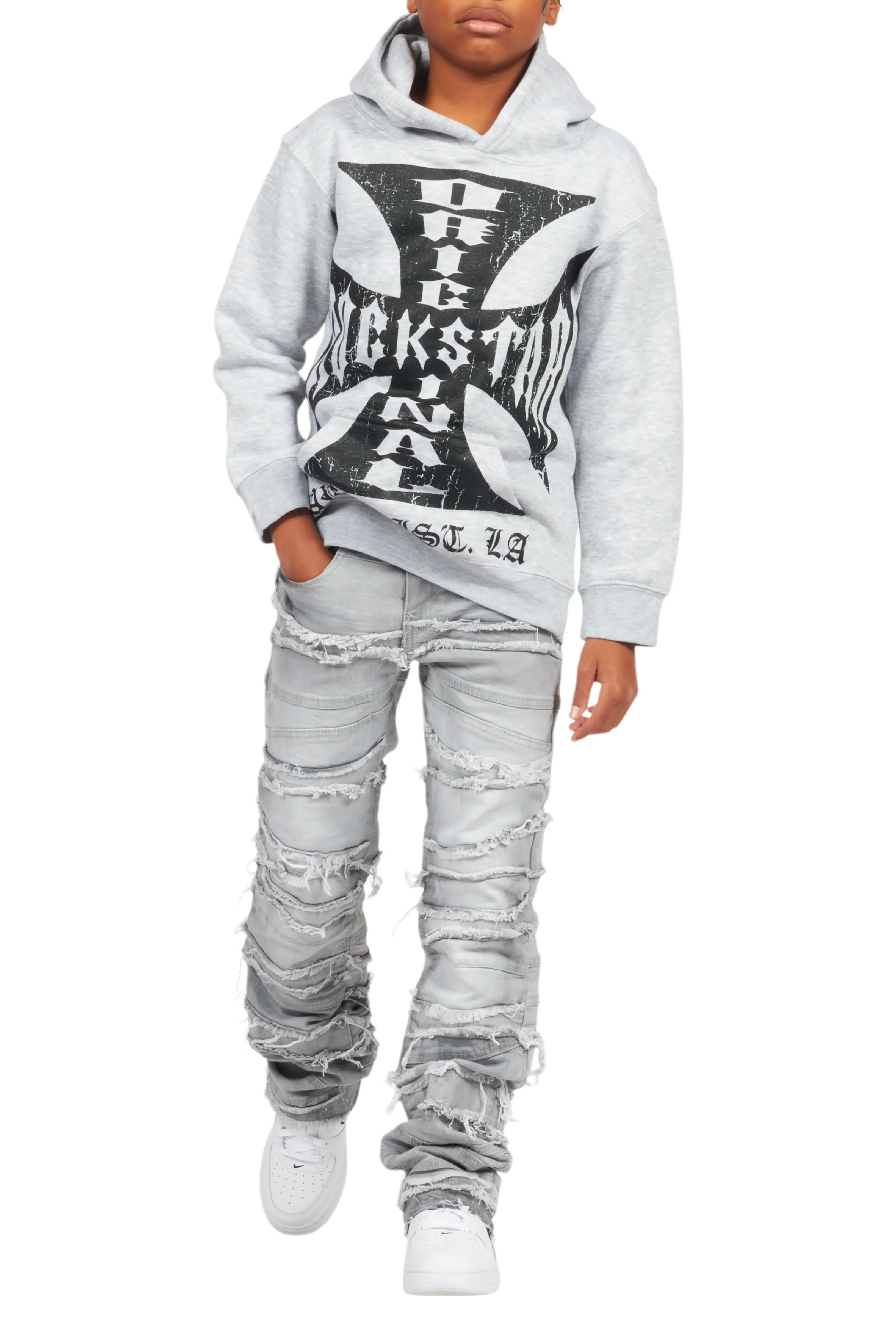 Boys Franko Light Grey Slim Fit Jean - Image 9