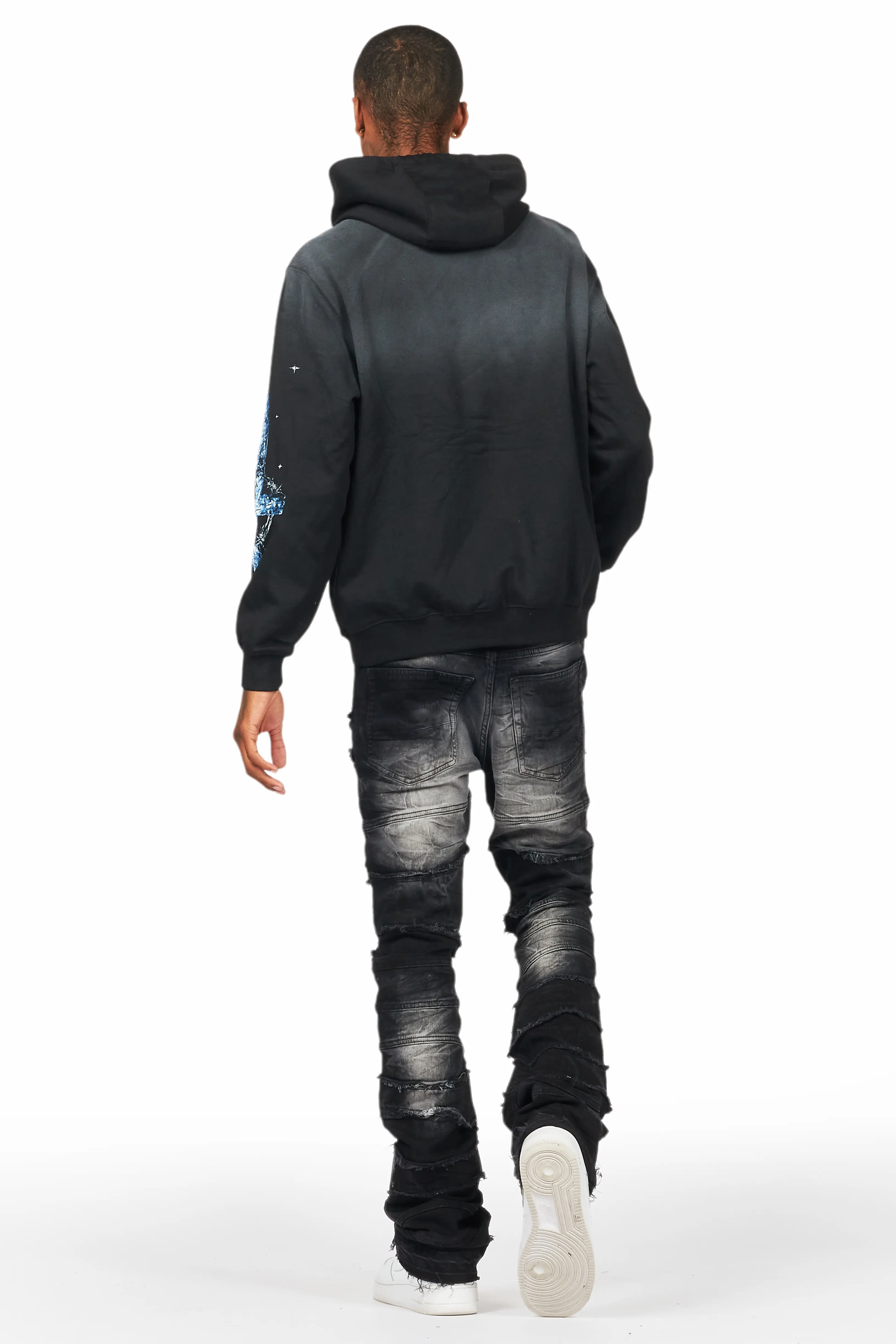 Franko Black Stacked Flare Jean - Image 5