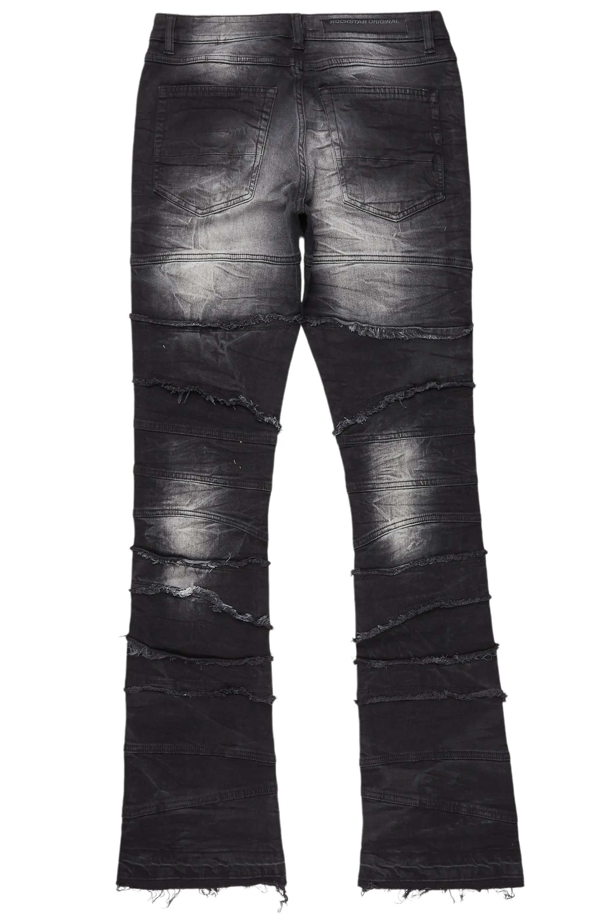 Franko Black Stacked Flare Jean - Image 9