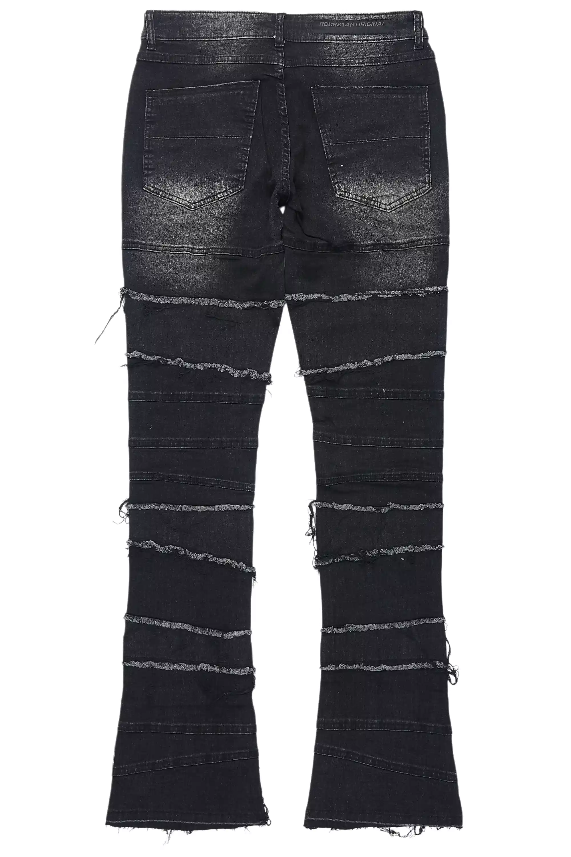 Franko Dark Grey Stacked Flare Jean - Image 11