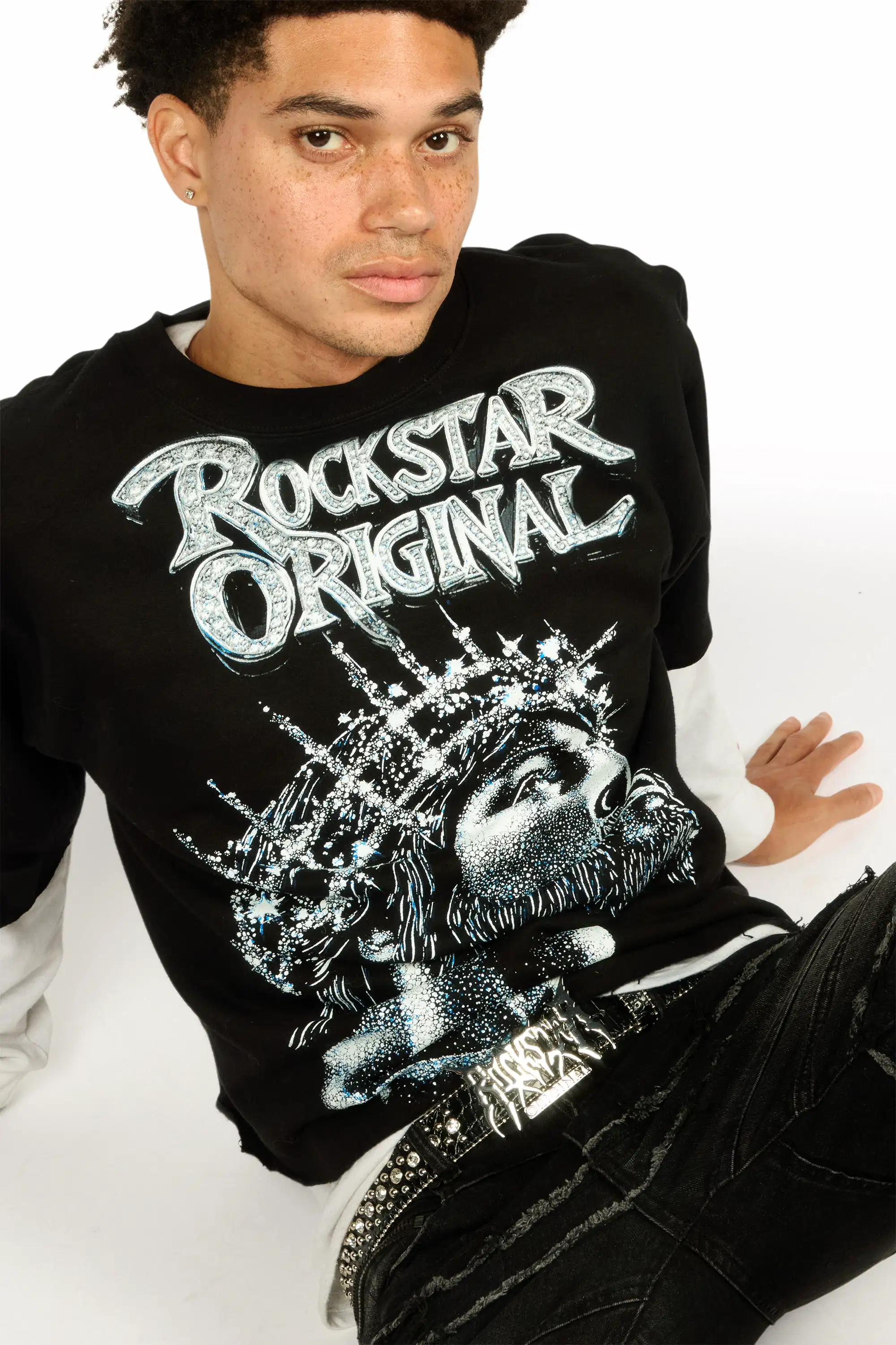 Franko Dark Grey Stacked Flare Jean - Image 4