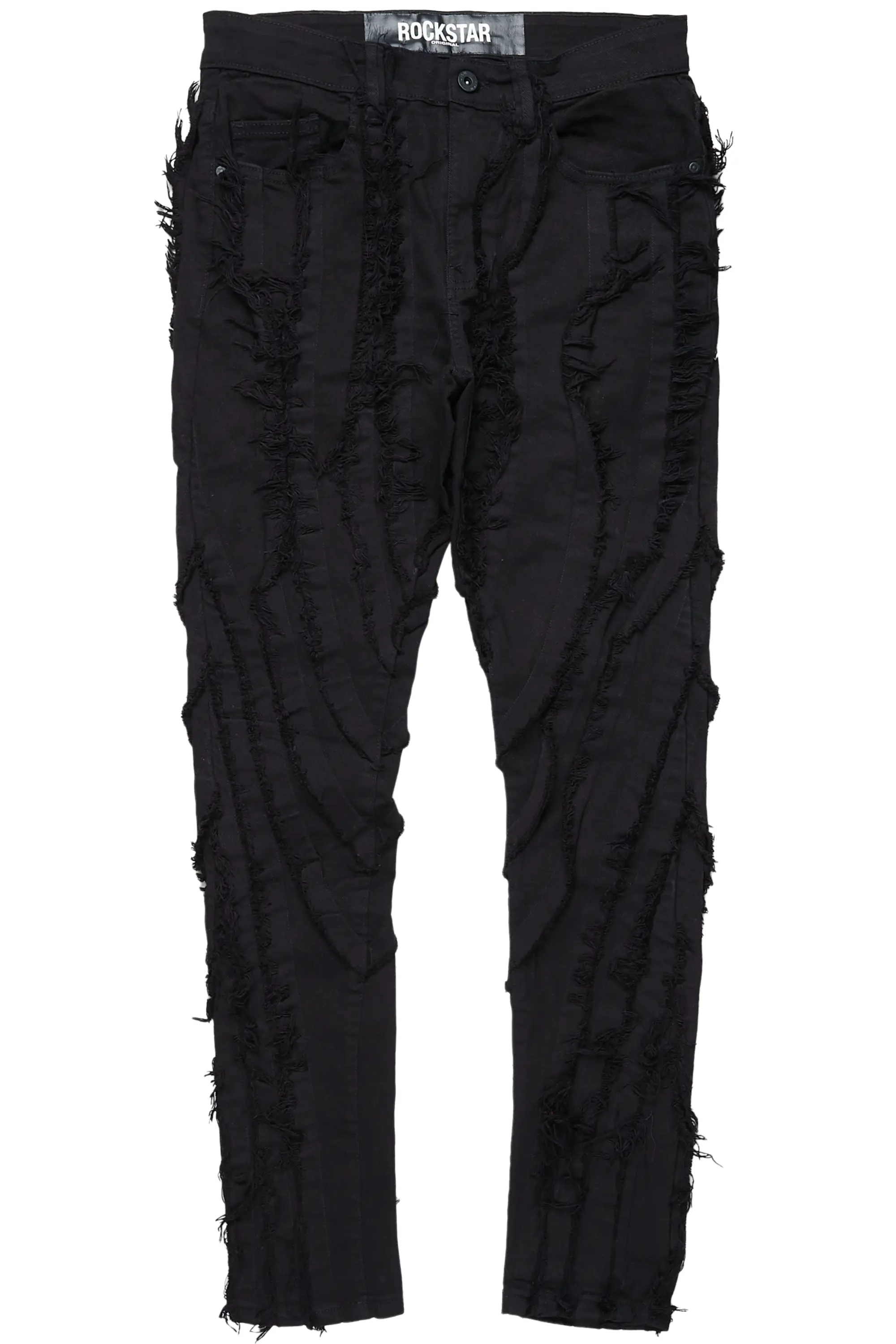 Achilles Black Raw Edge Skinny Fit Jean - Image 2