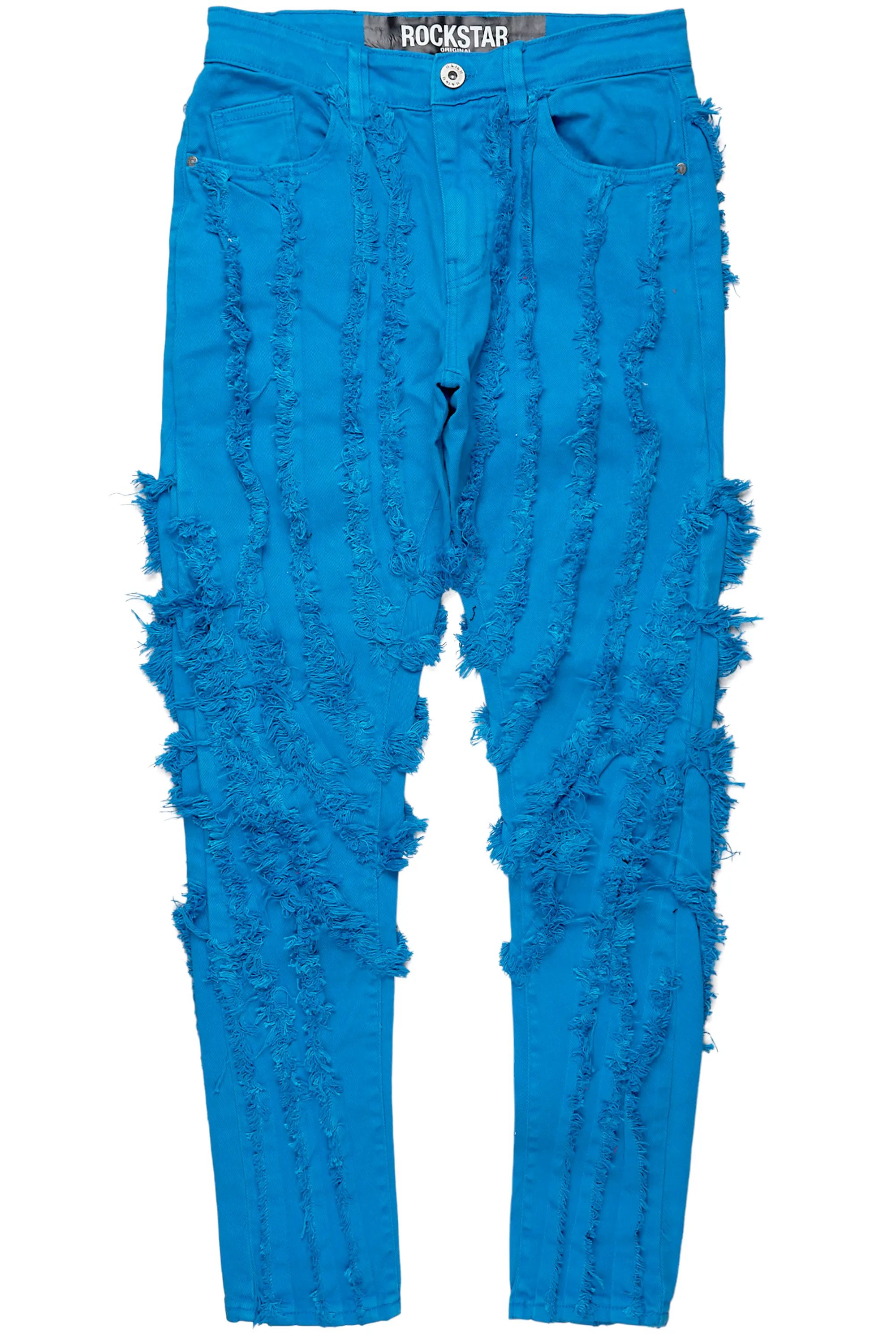Achilles Blue Raw Edge Skinny Fit Jean - Image 2