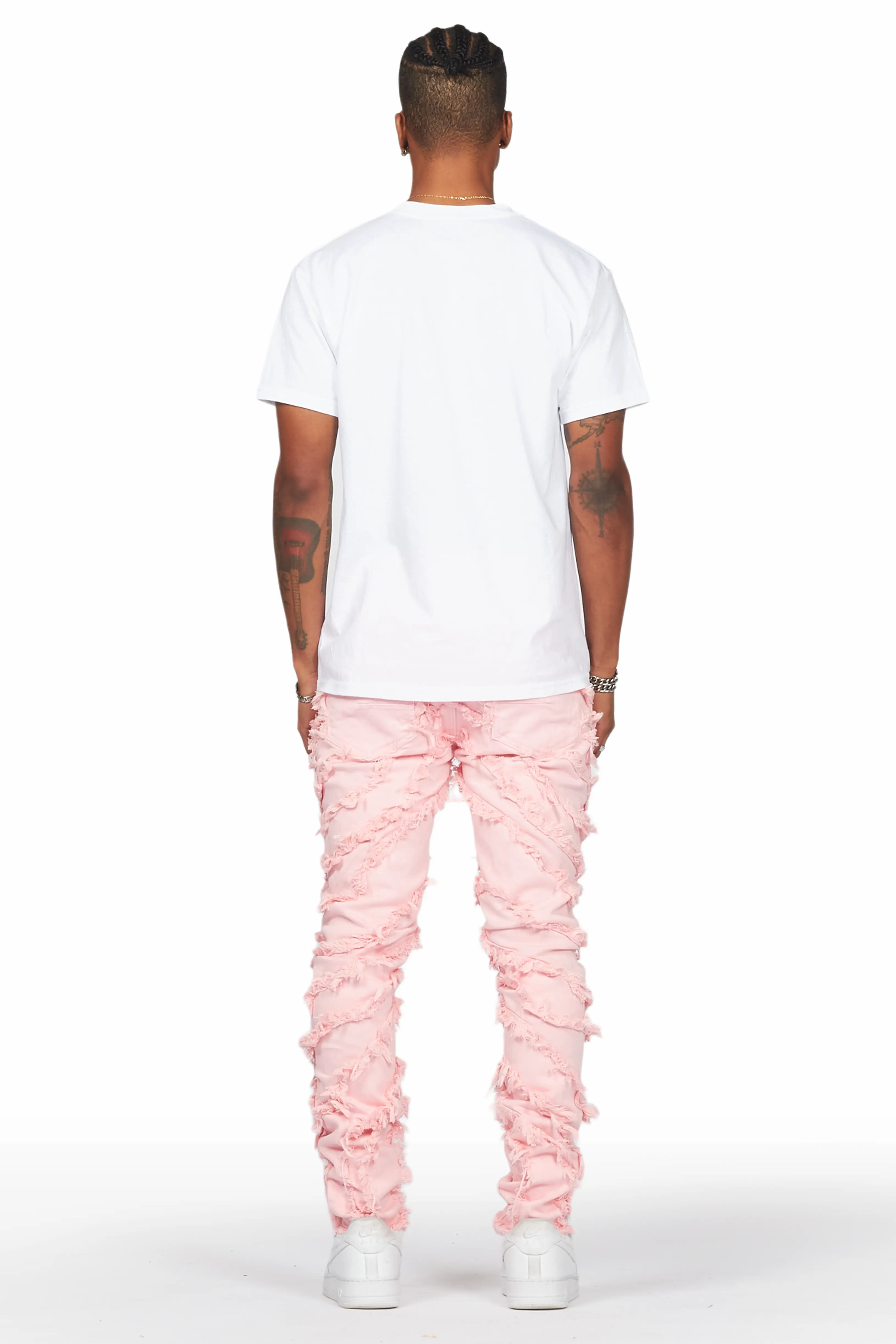 Balta Pink Diagonal Patch Skinny Fit Jean - Image 6