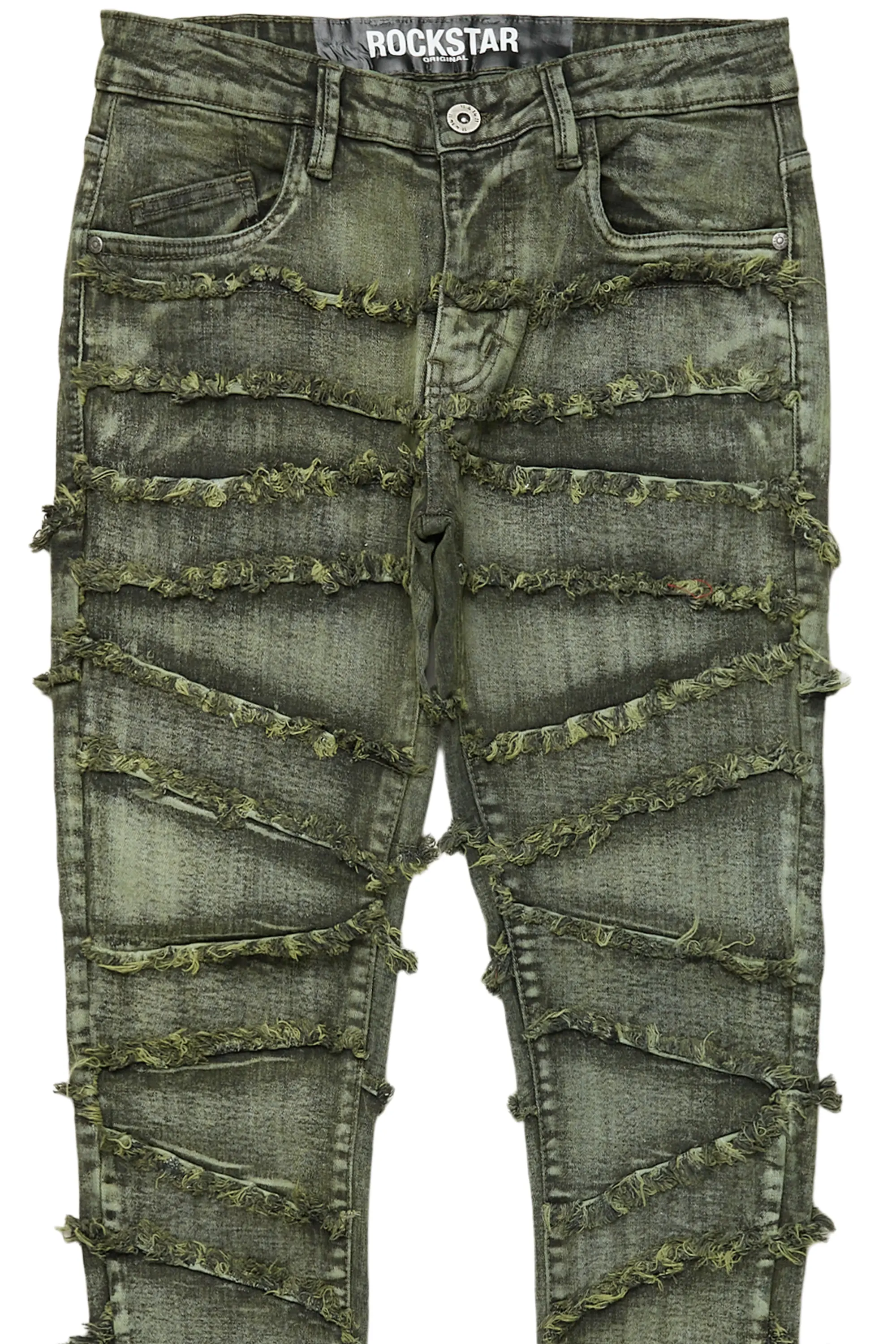 Ebrill Green Patchwork Skinny Fit Jean - Image 8