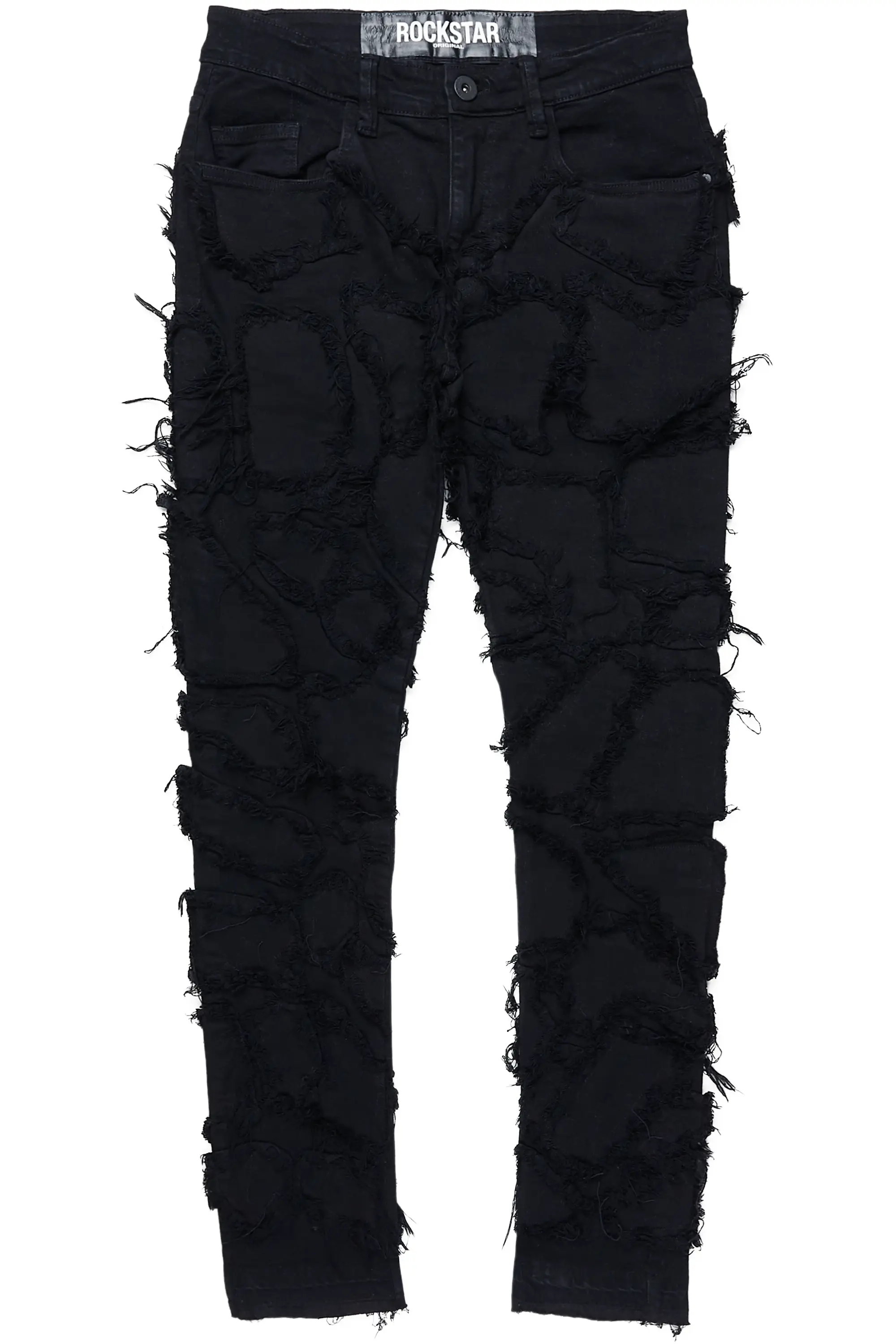 Hakim Jet Black Patchwork Skinny Fit Jean - Image 2