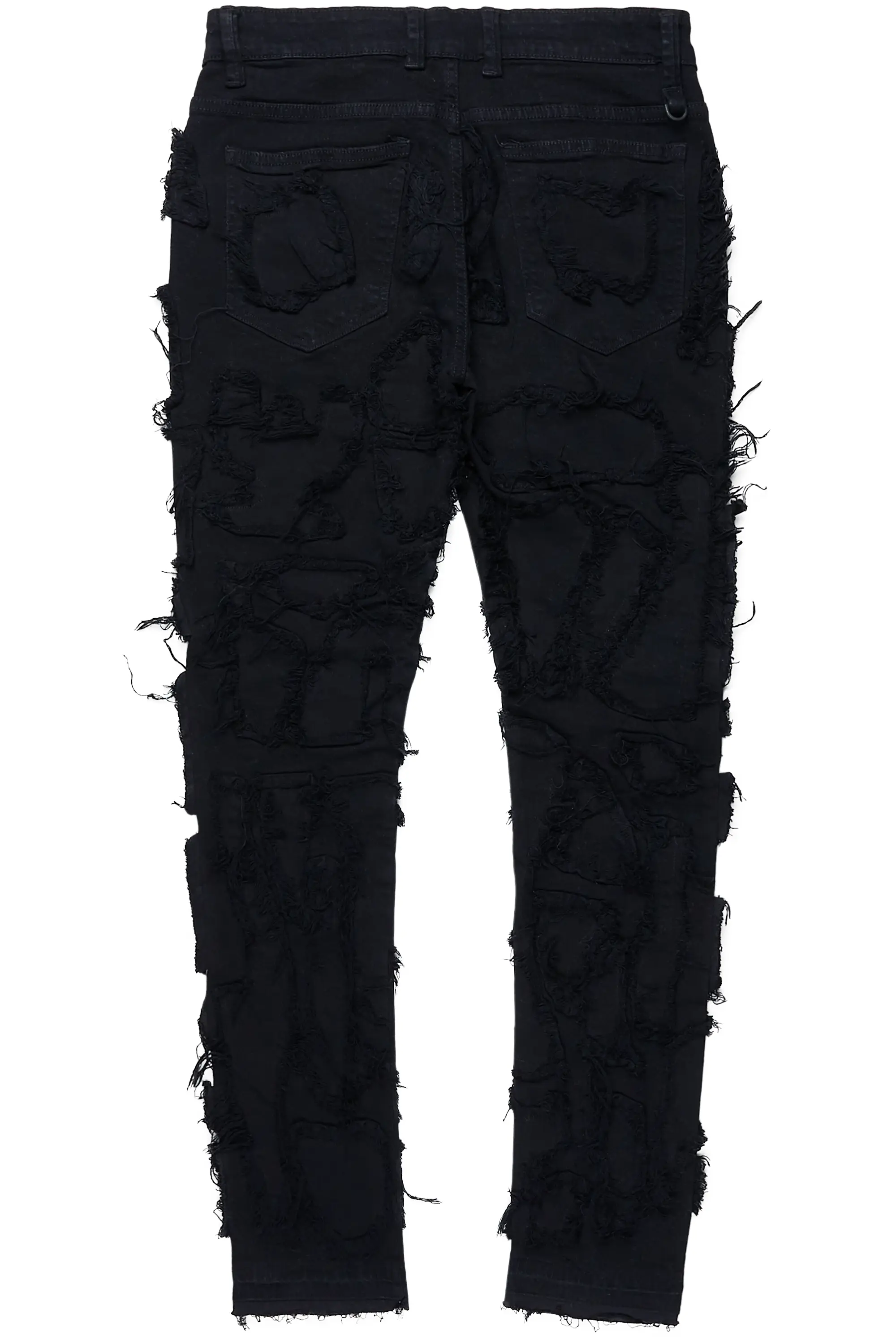 Hakim Jet Black Patchwork Skinny Fit Jean - Image 9