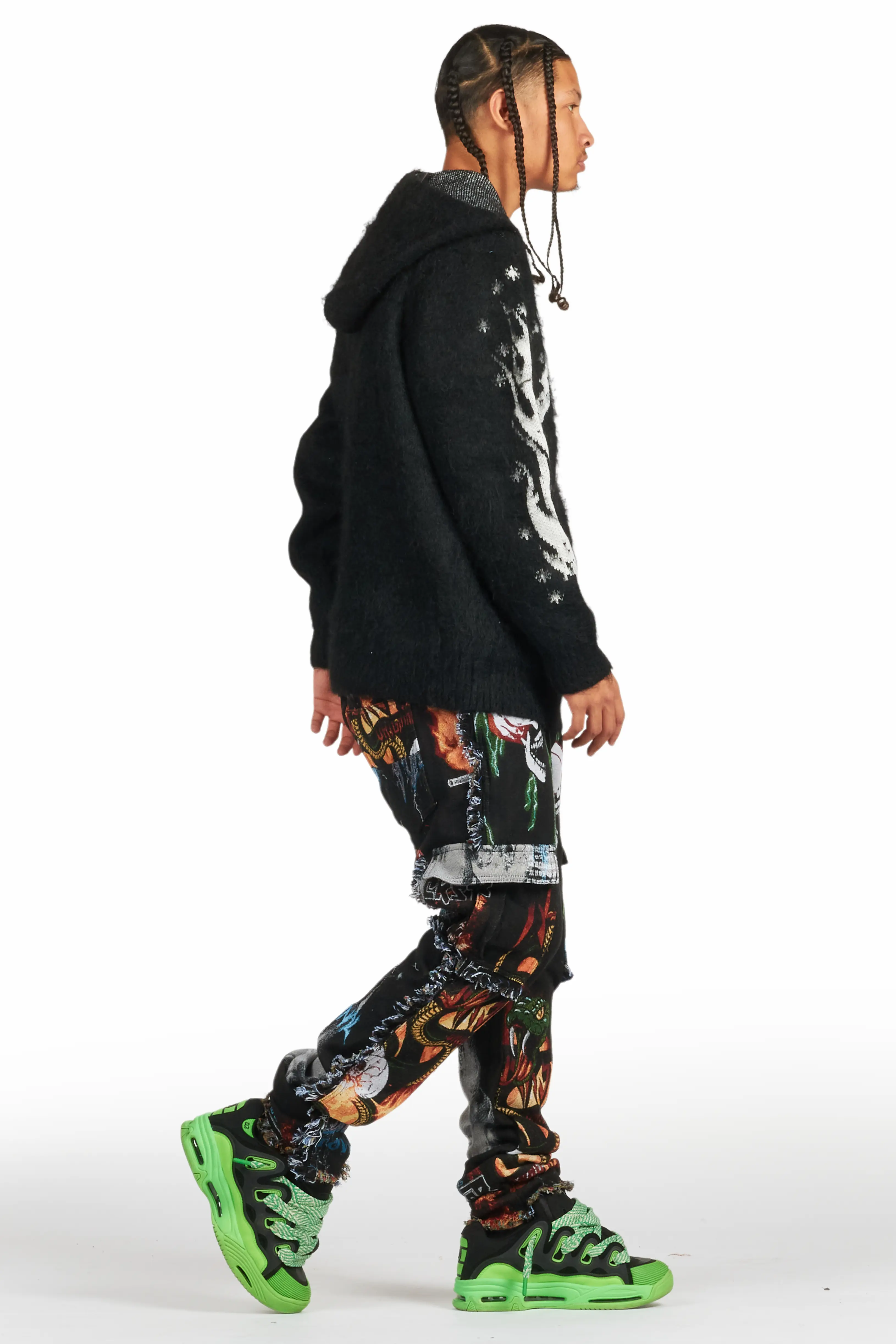 Zarin Black/Multi Tapestry Slim Fit Jean - Image 3