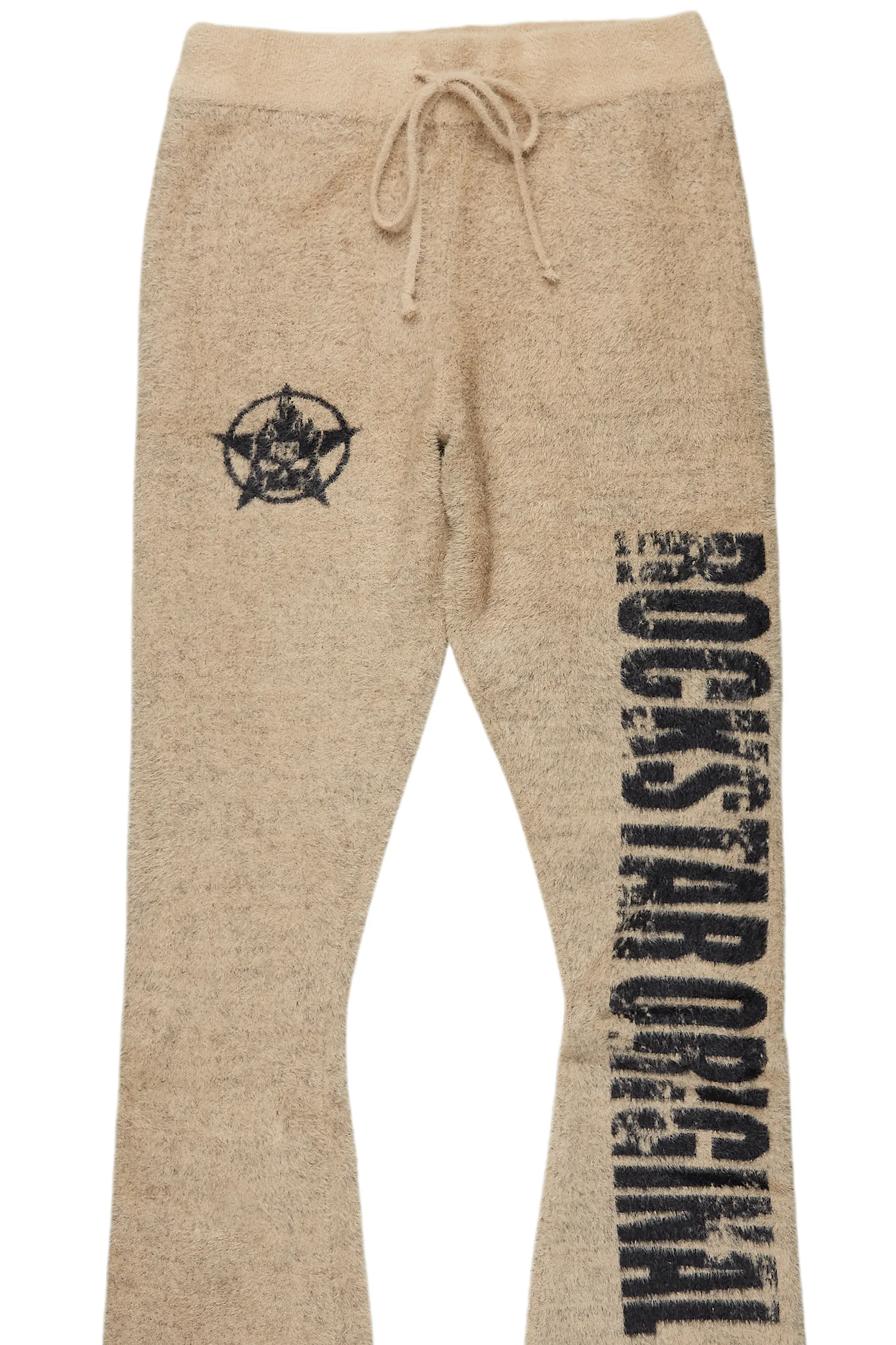 Keve Beige Knitted Mohair Flare Sweat Pant - Image 8