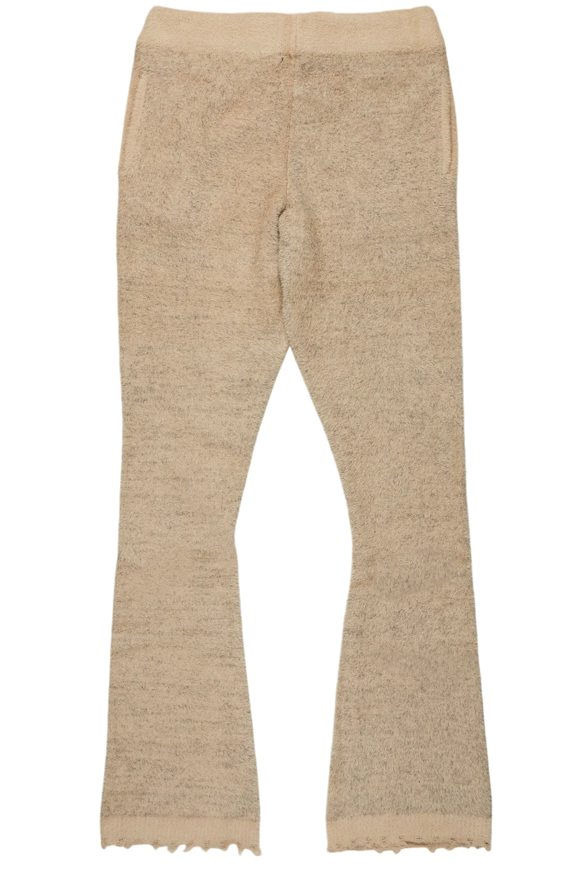 Keve Beige Knitted Mohair Flare Sweat Pant - Image 9