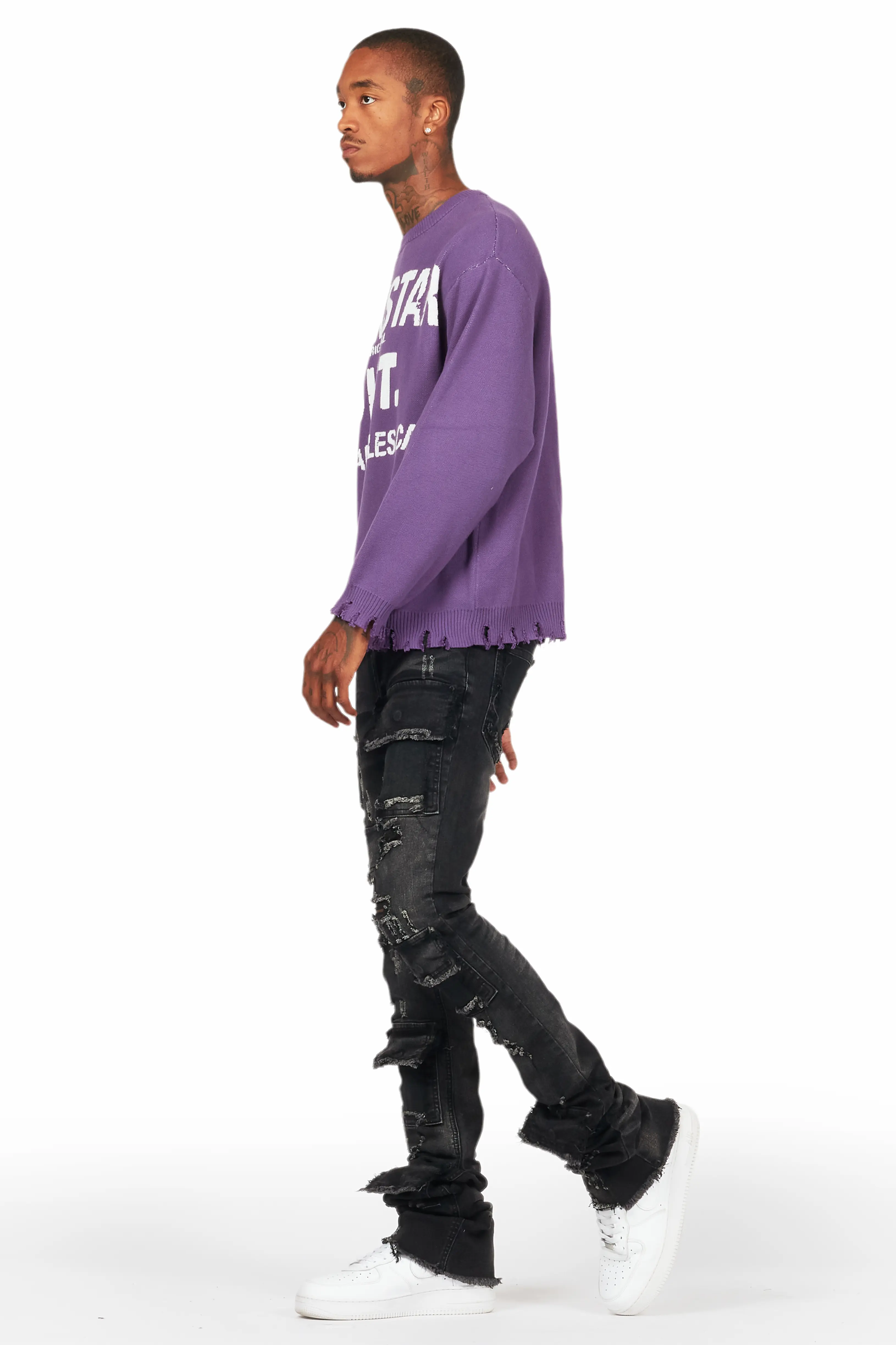Mallow Purple Knit Sweater - Image 4