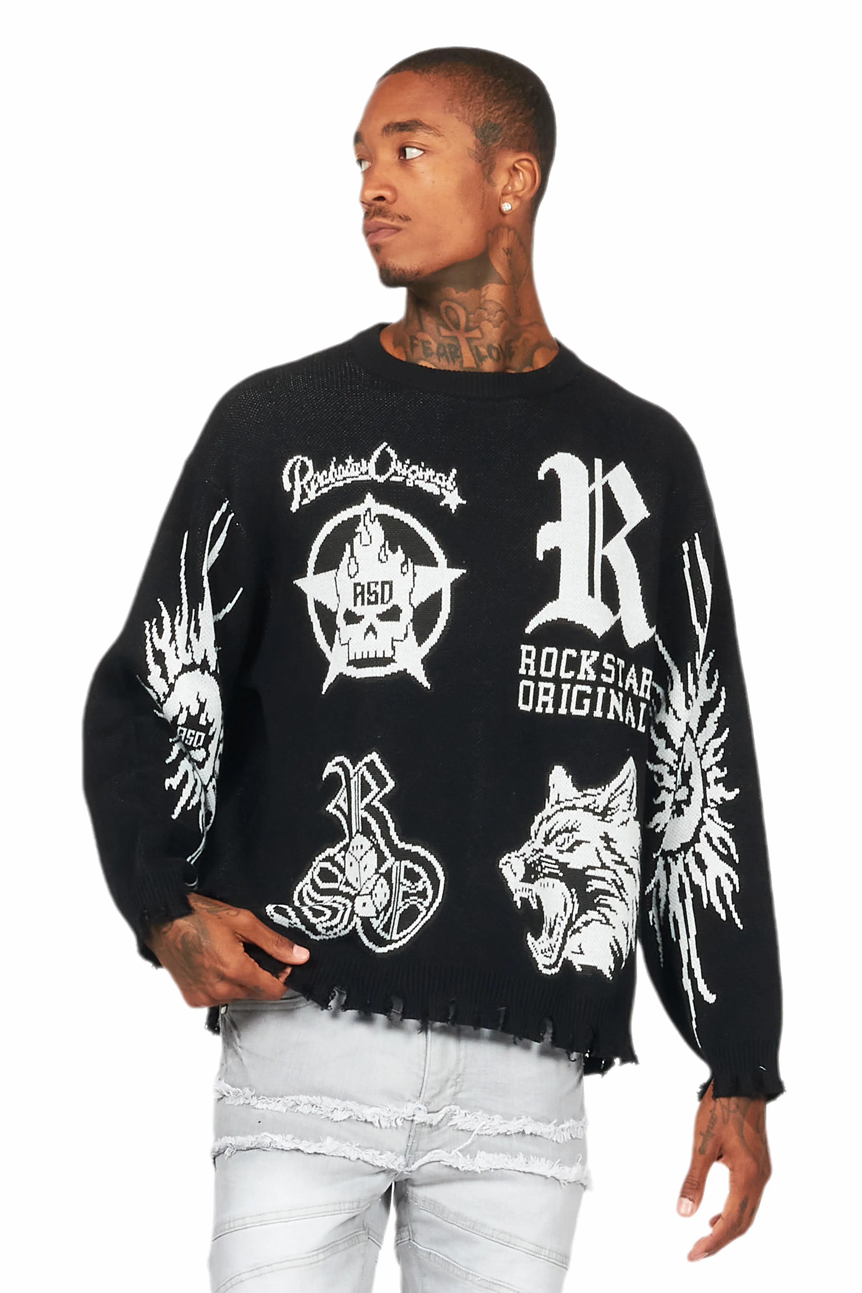 Fagan Black Knit Sweater - Image 2