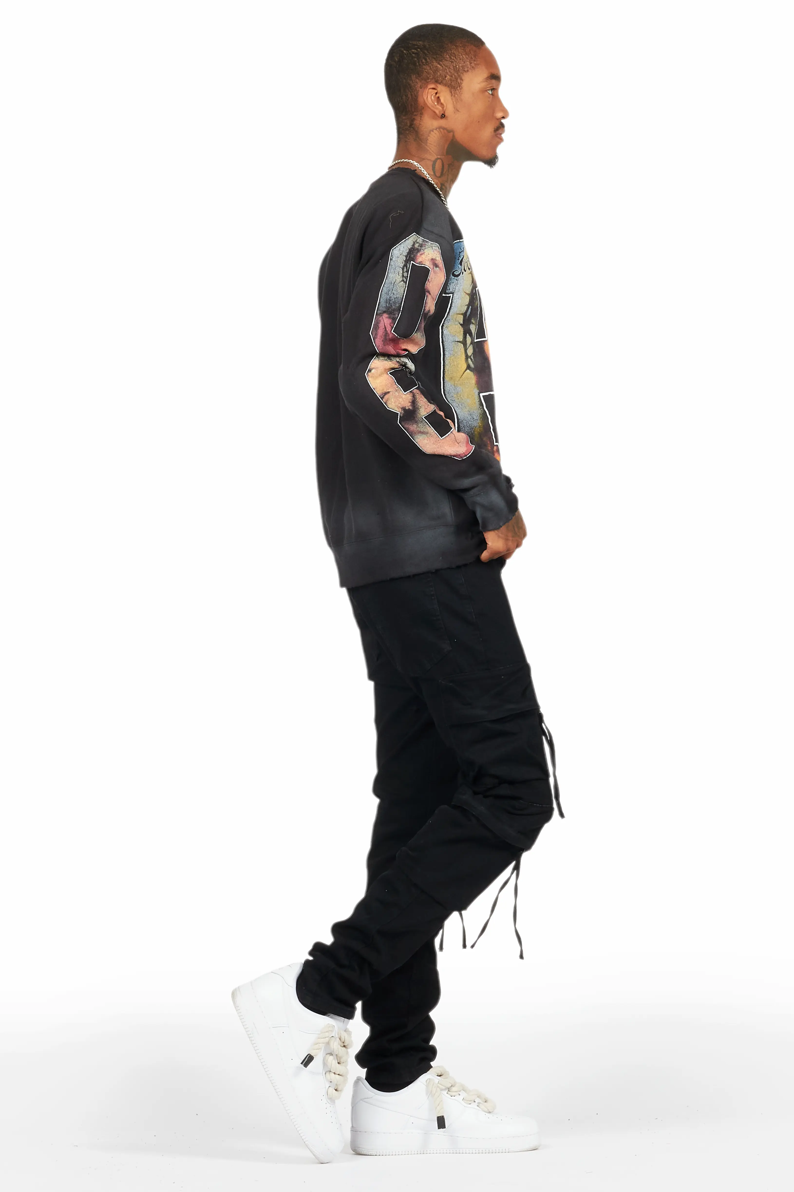 Lainer Black Graphic Crewneck - Image 7