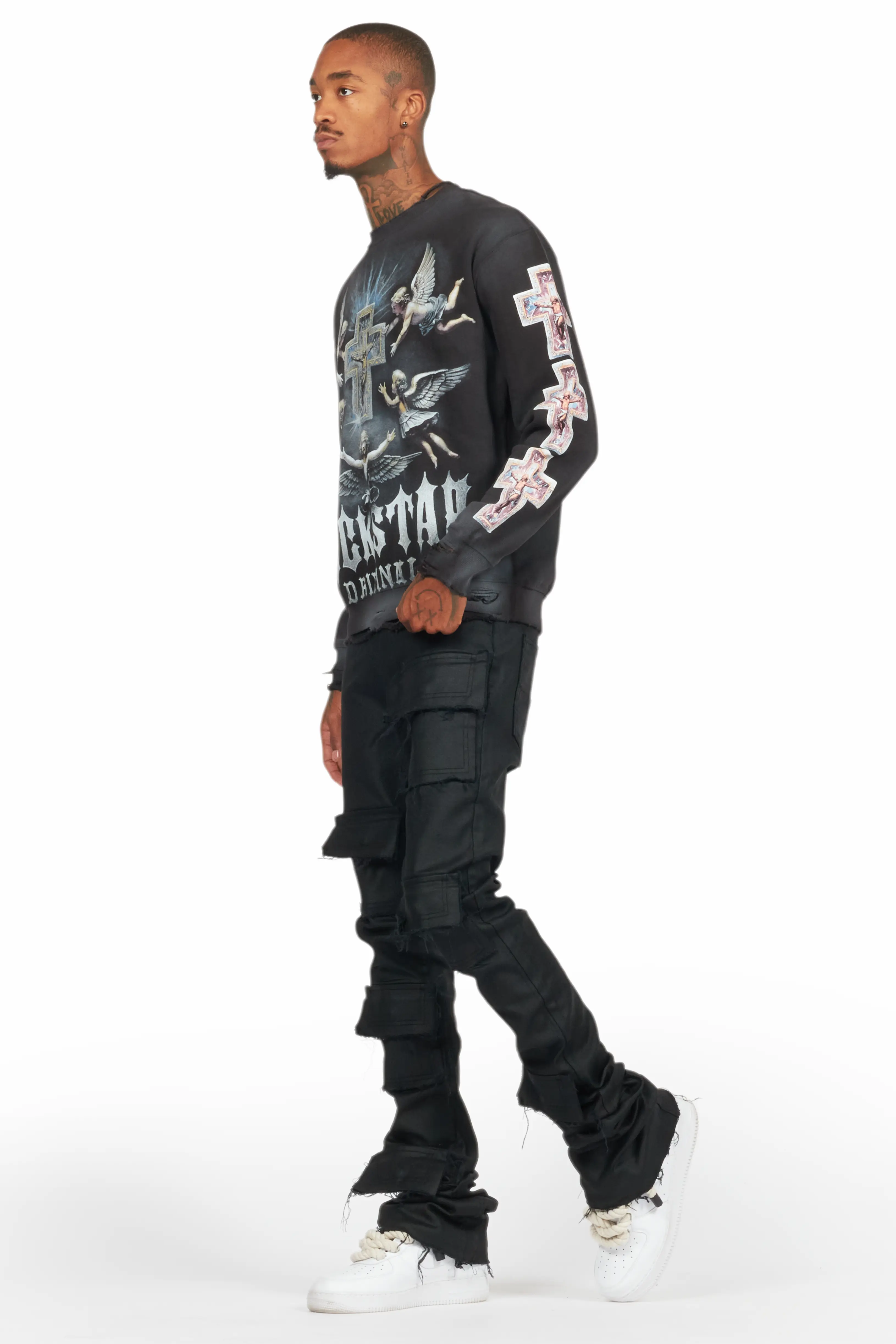 Adem Black Graphic Crewneck - Image 5