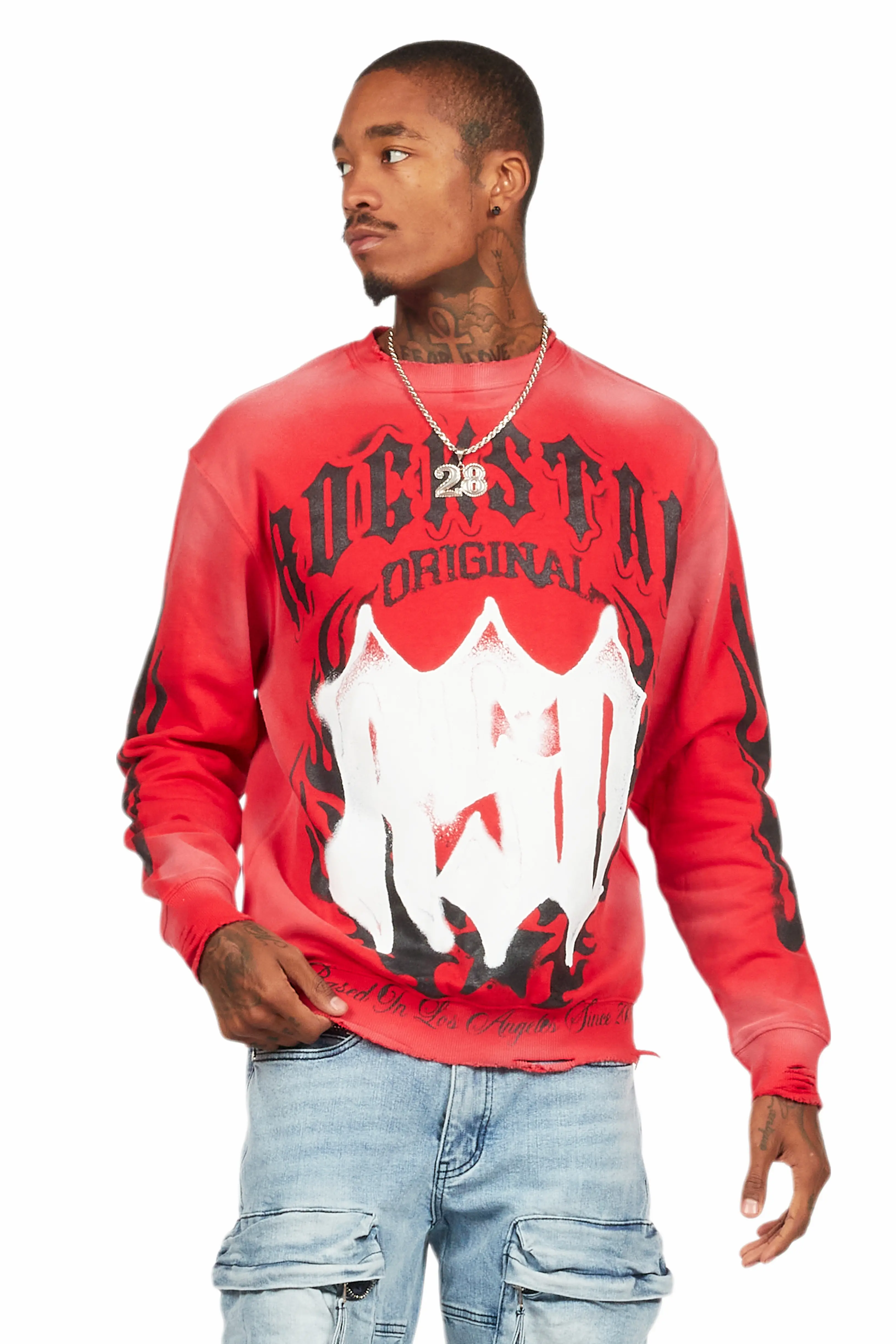 Boaz Red Graphic Crewneck - Image 6