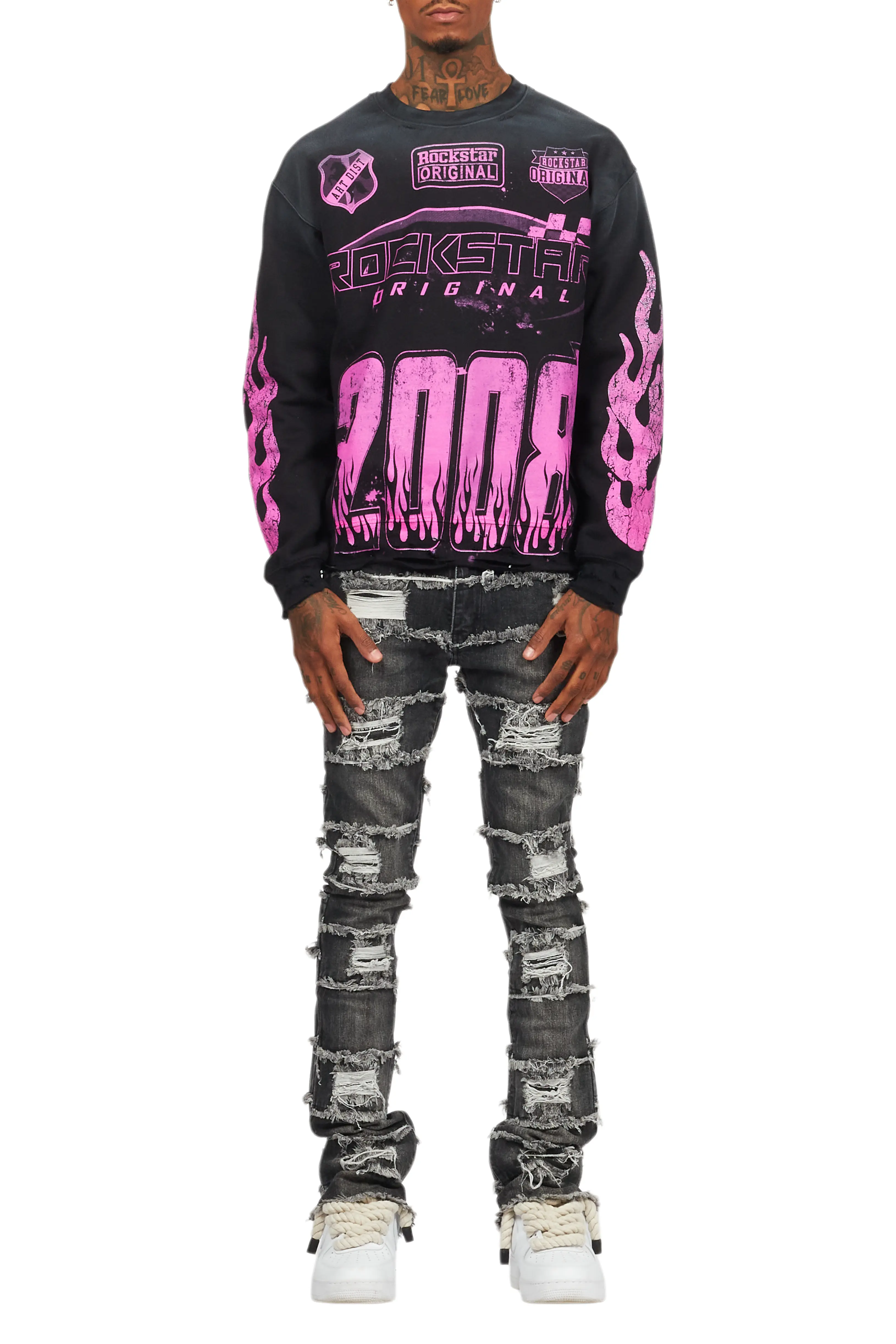 Amos Black/Pink Graphic Crewneck - Image 12