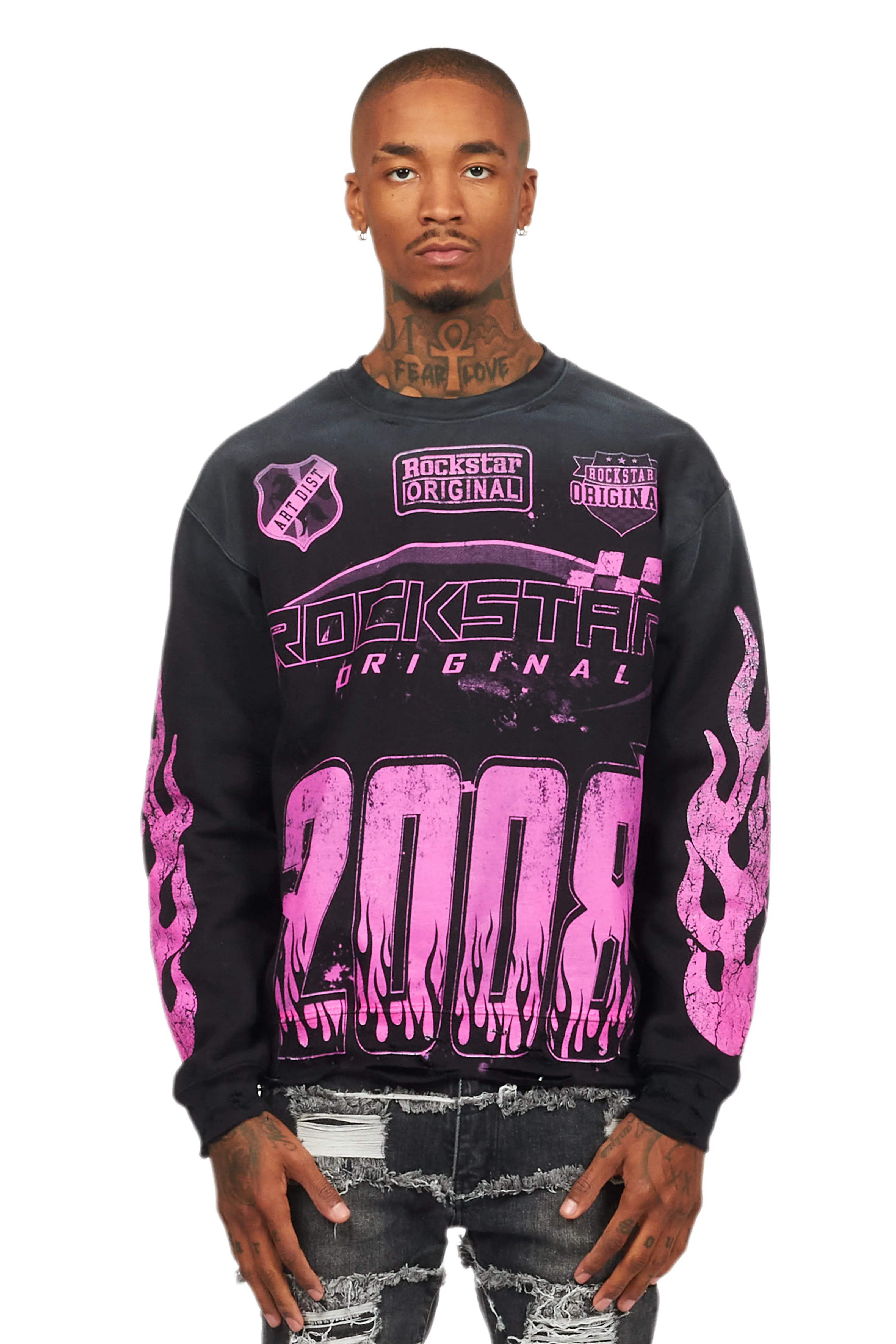 Amos Black/Pink Graphic Crewneck - Image 7
