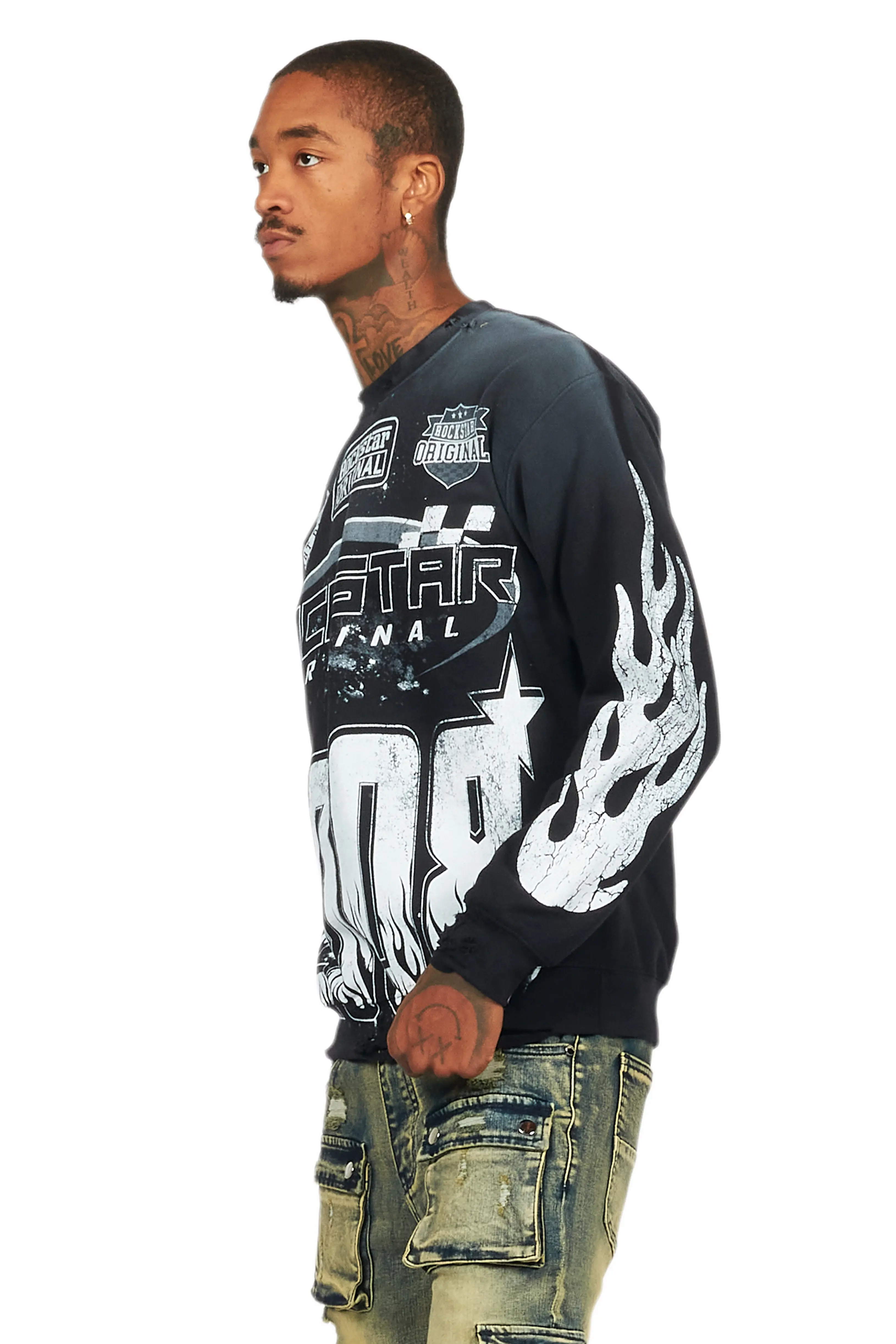 Amos Black/White Graphic Crewneck - Image 10