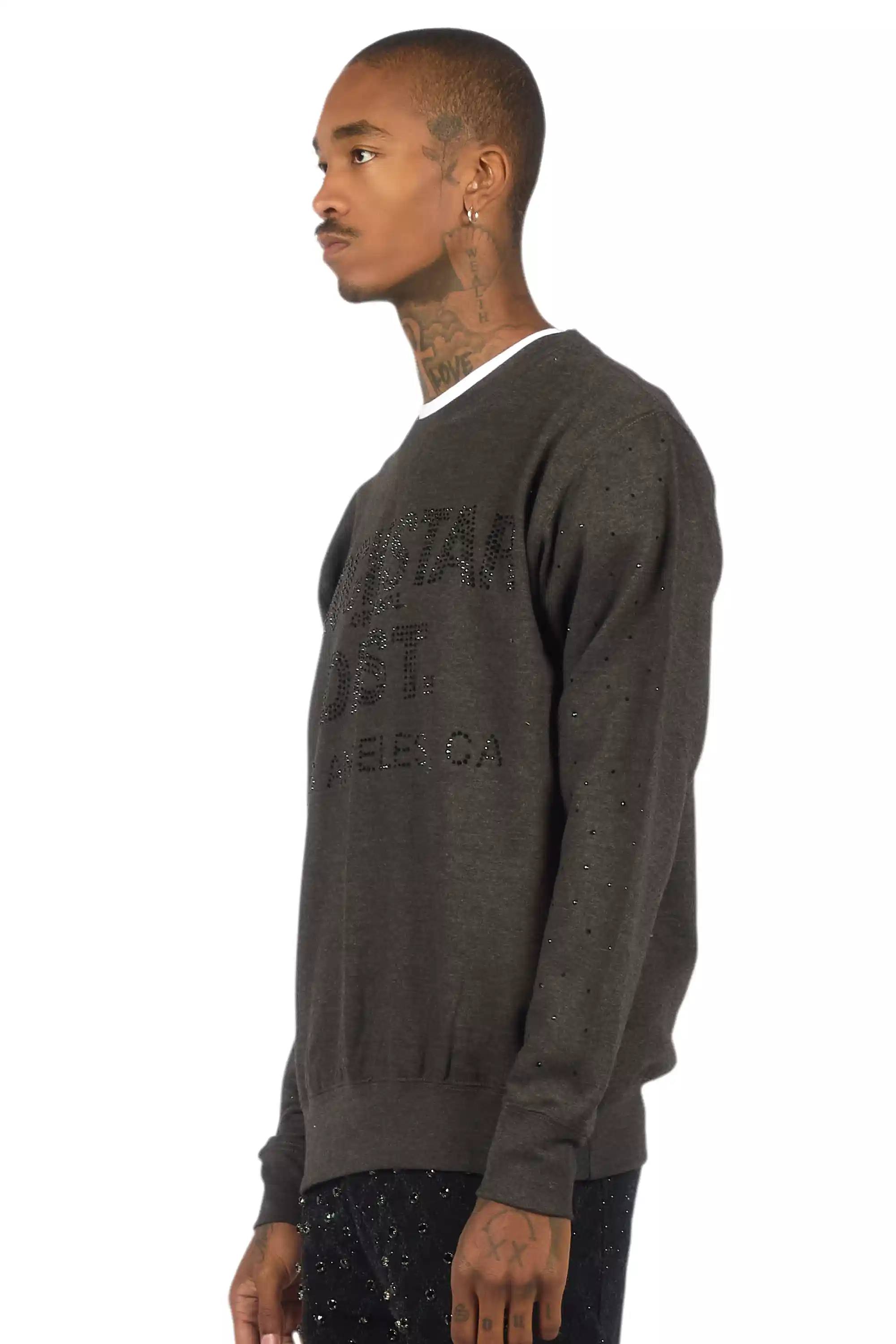 Raze Charcoal/Black Rhinestone Crewneck Sweatshirt - Image 4