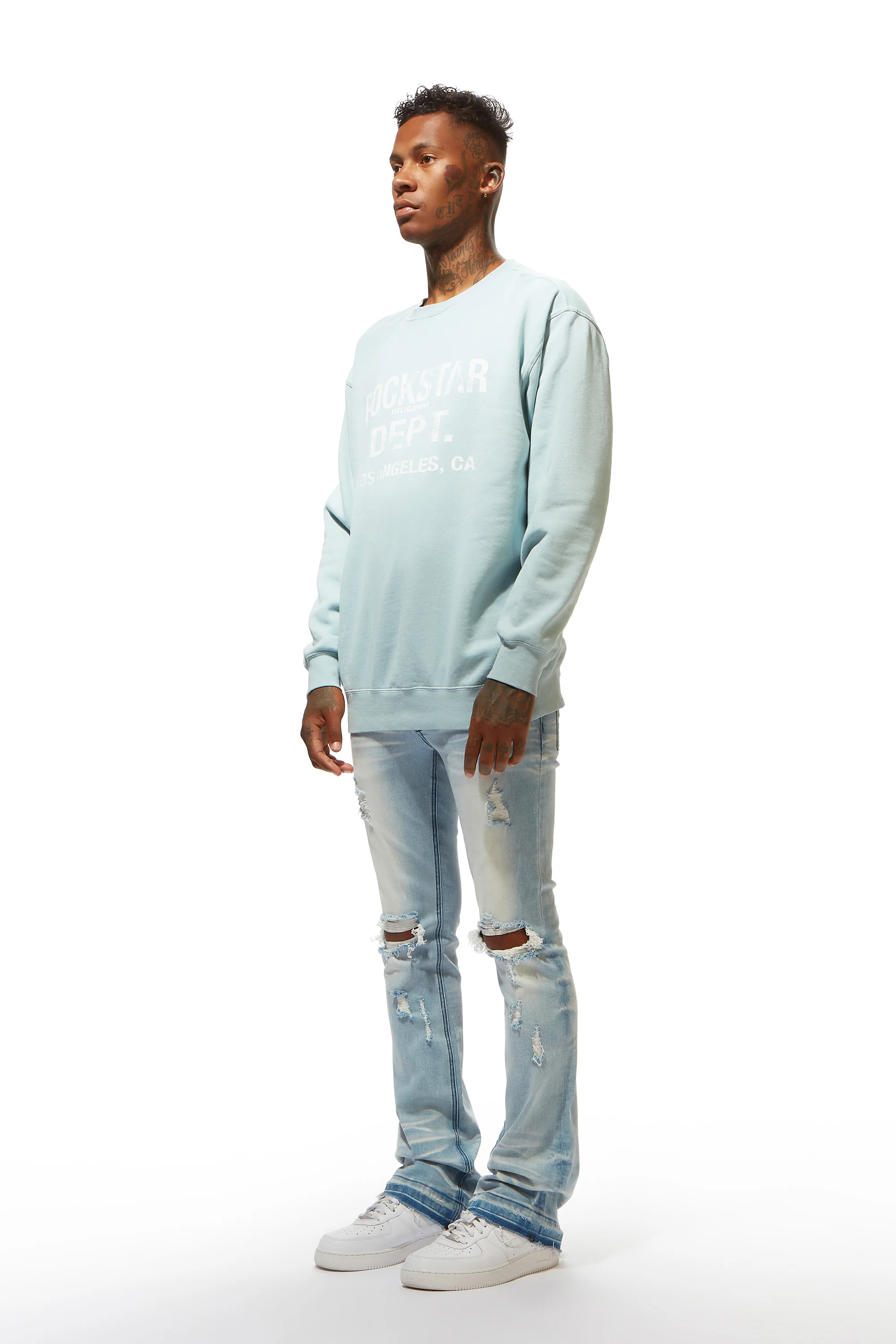 Telly Light Blue Graphic Crewneck - Image 4