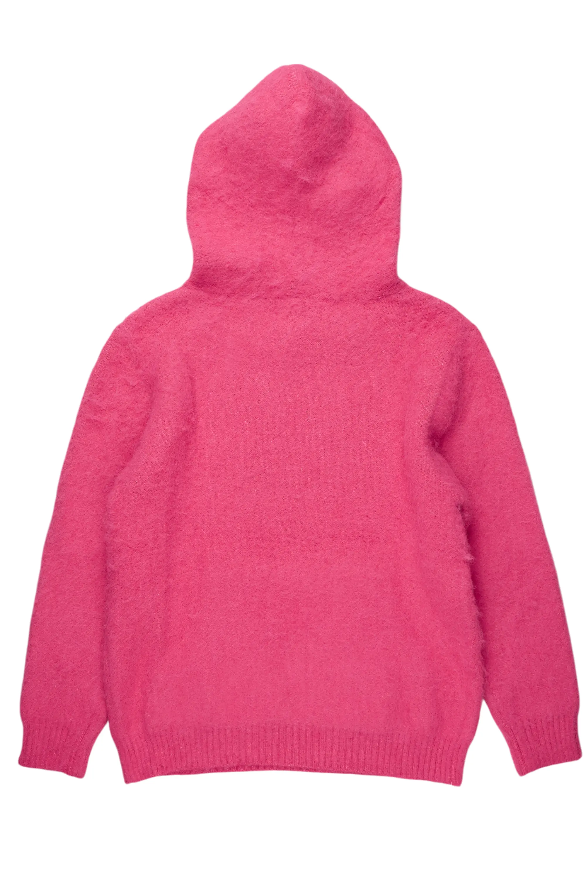 Andros Pink Graphic Knitted Hoodie - Image 9