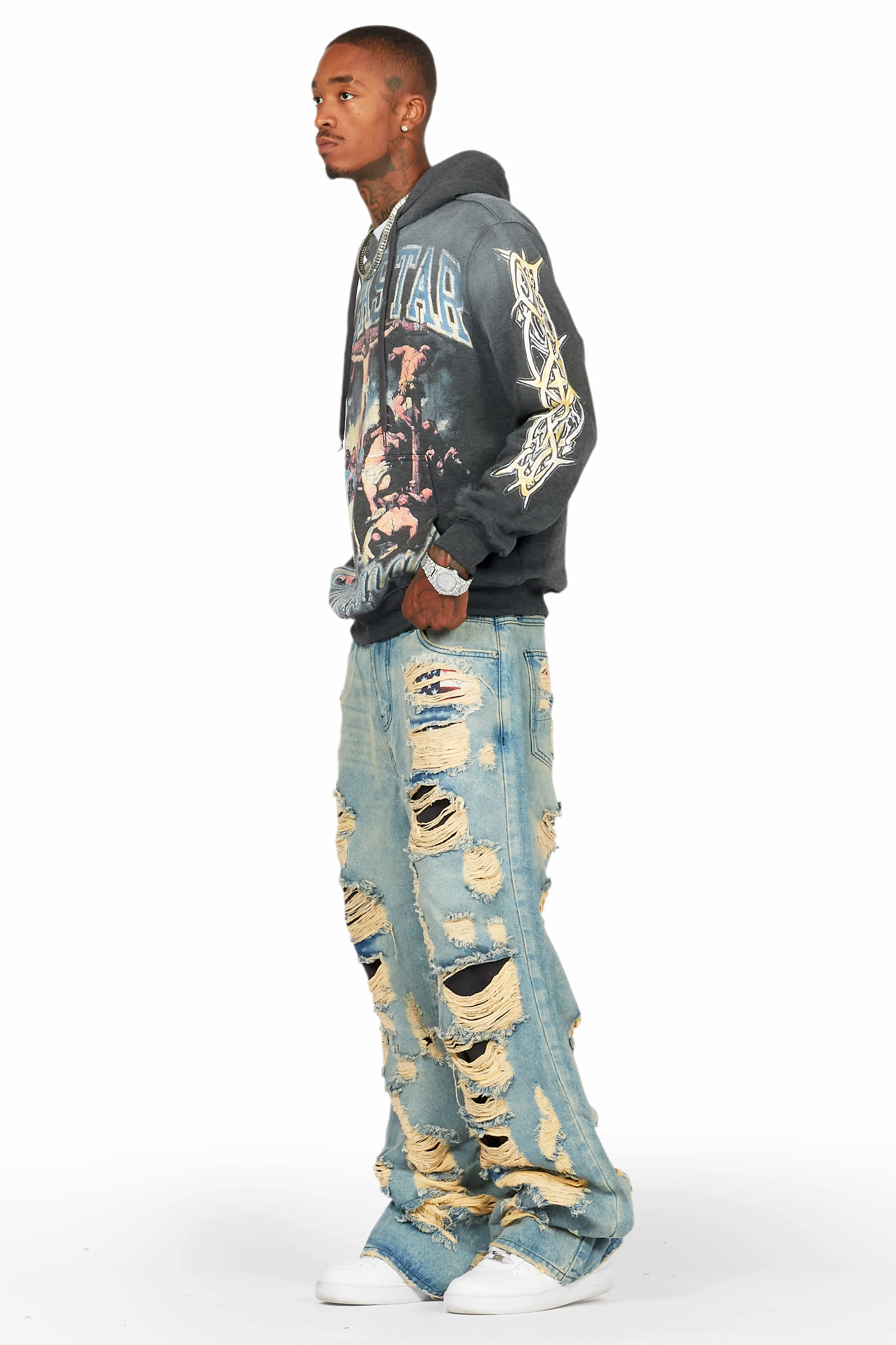 Waller Charcoal Graphic Hoodie - Image 5