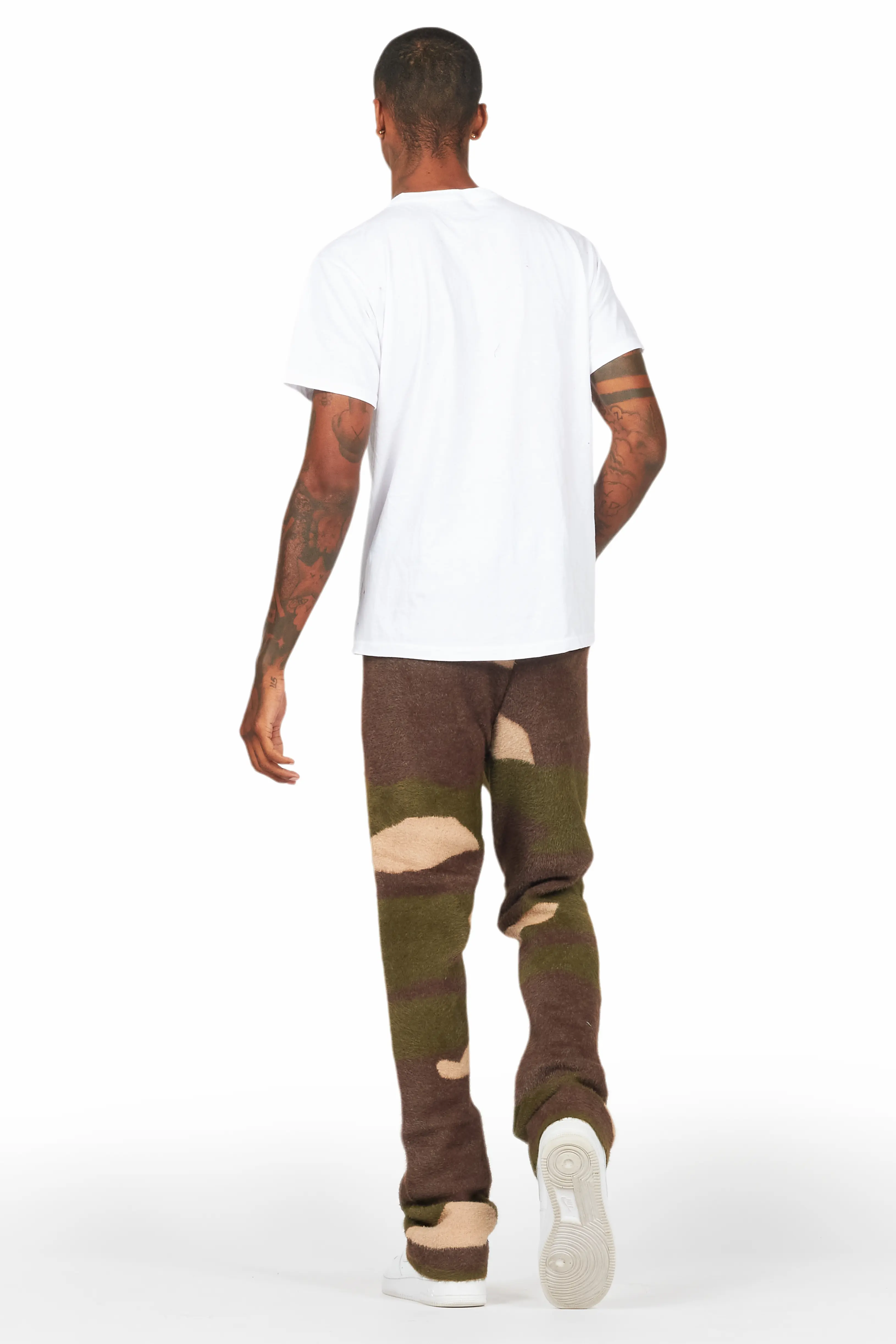 Rabi Camo Green Knitted Mohair Pants - Image 4