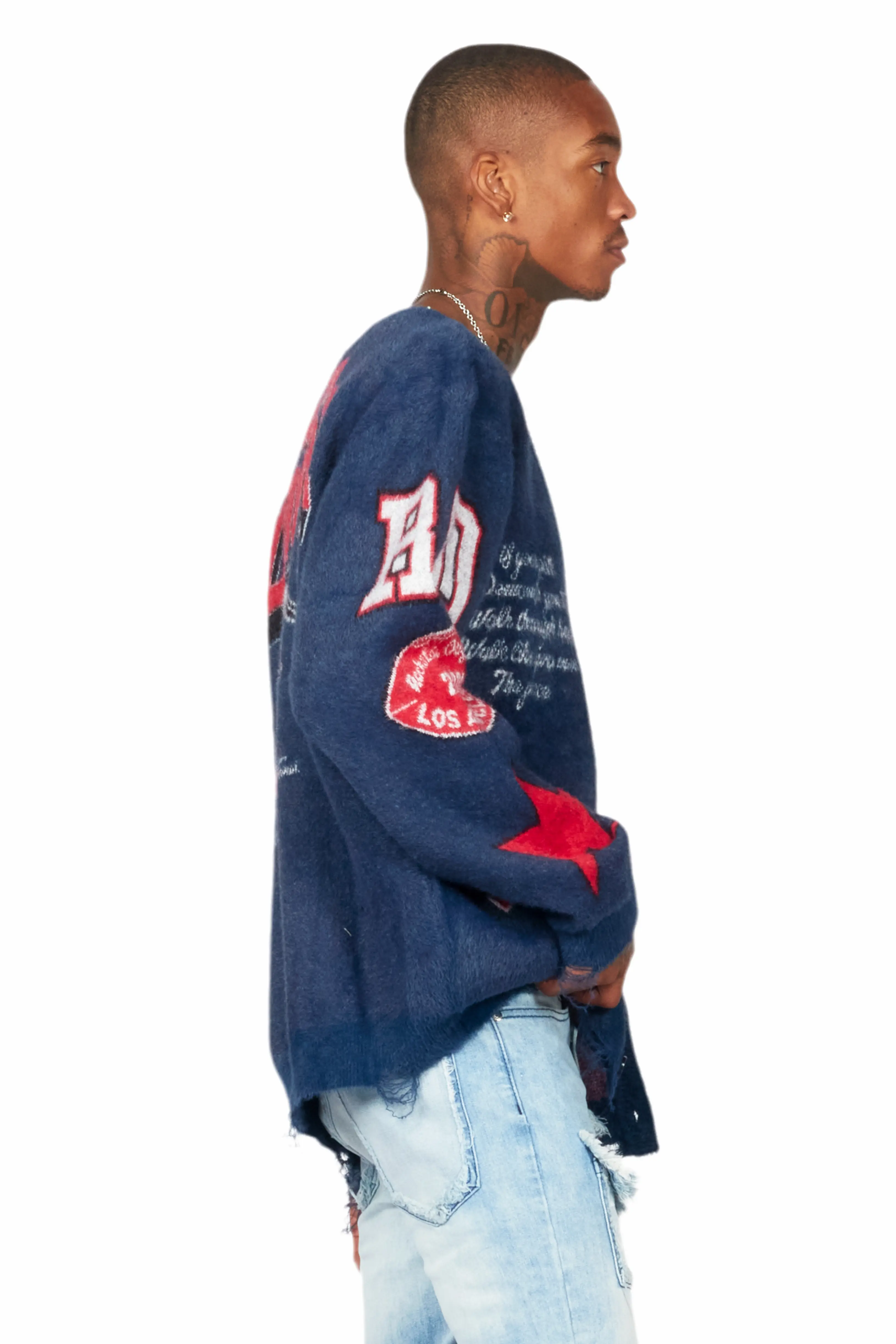 Delling Navy Knit Sweater - Image 3