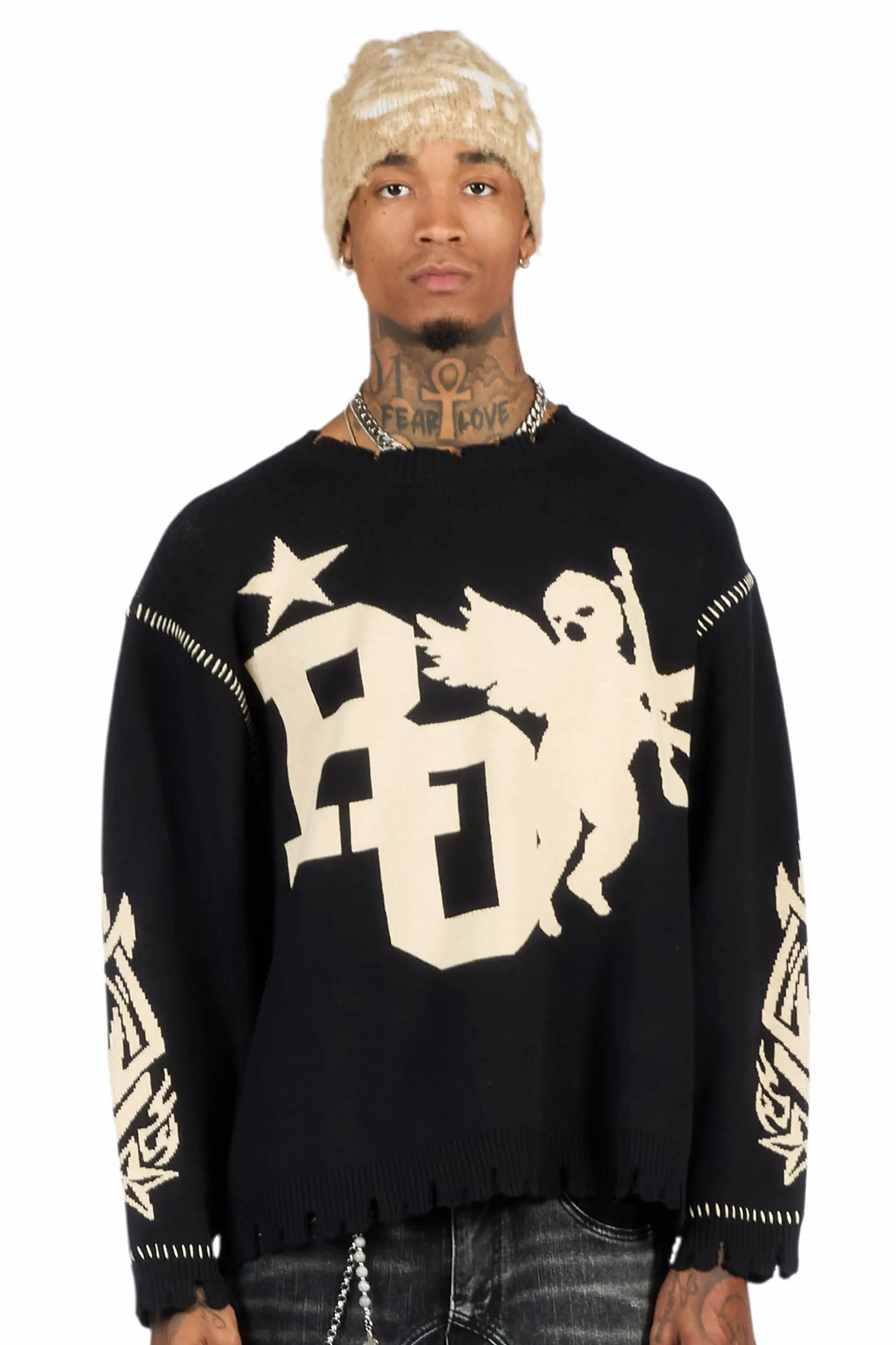 Pluton Black Knit Sweater - Image 3
