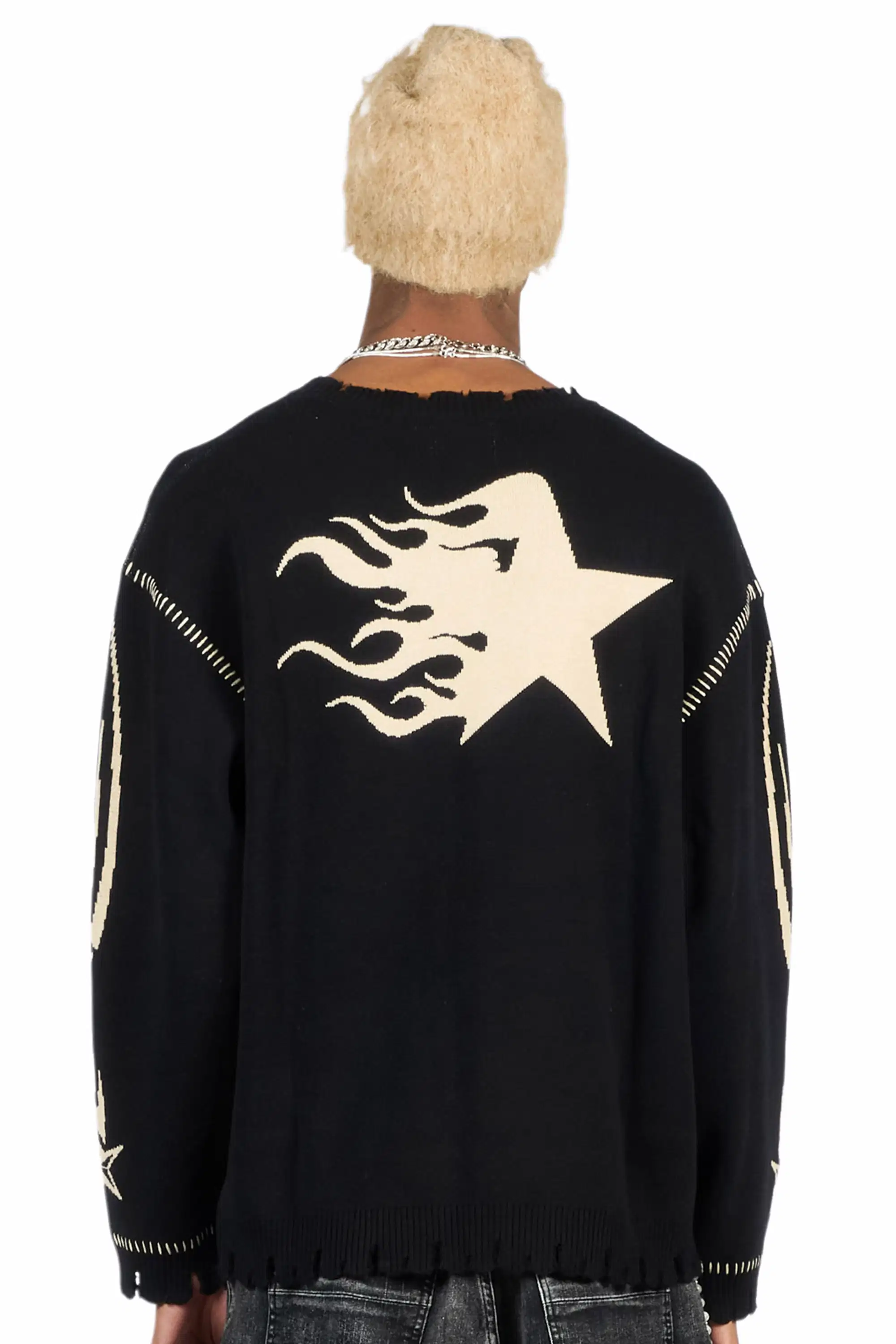 Pluton Black Knit Sweater - Image 4