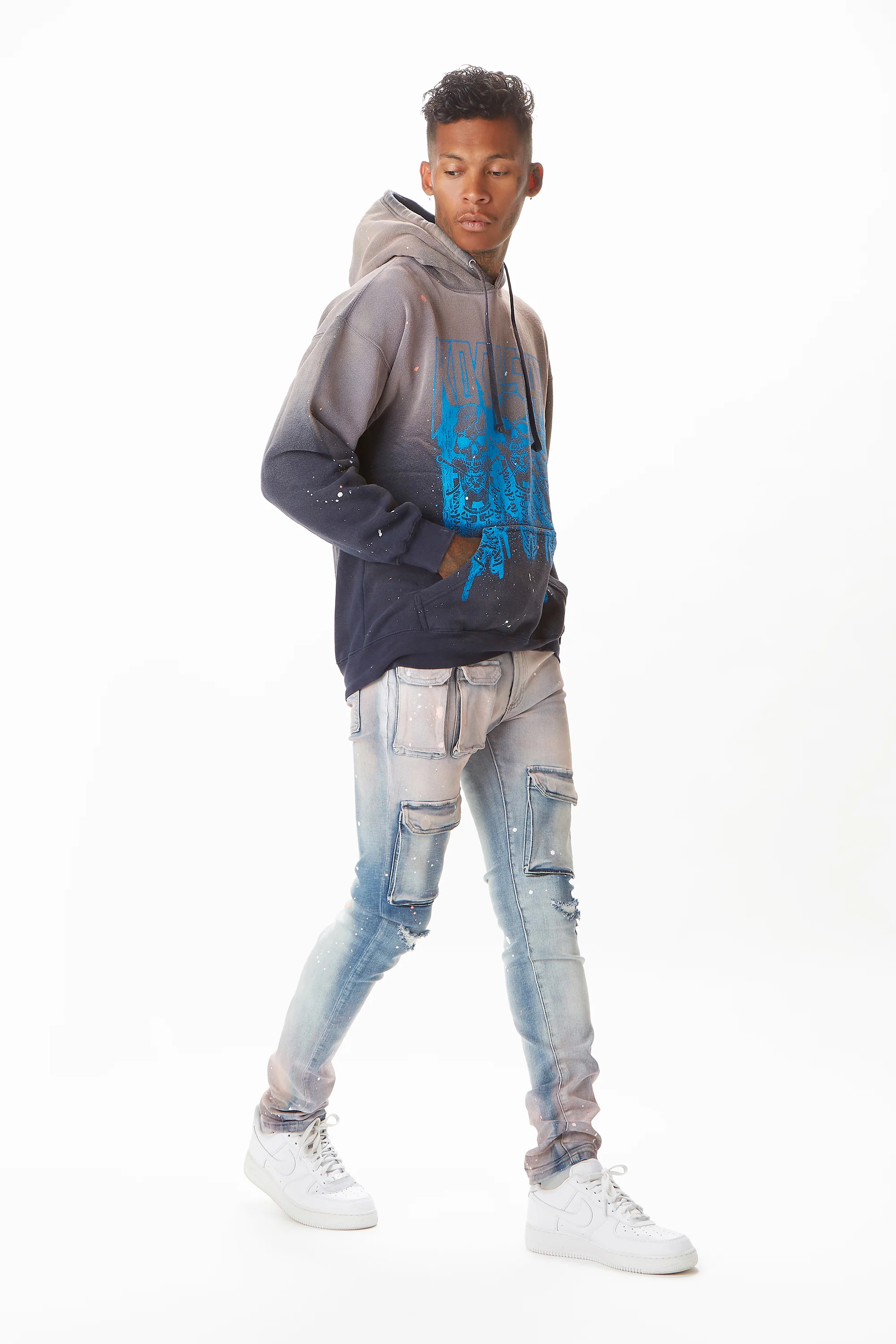 Sabbath Navy Graphic Printed Hoodie - Image 5