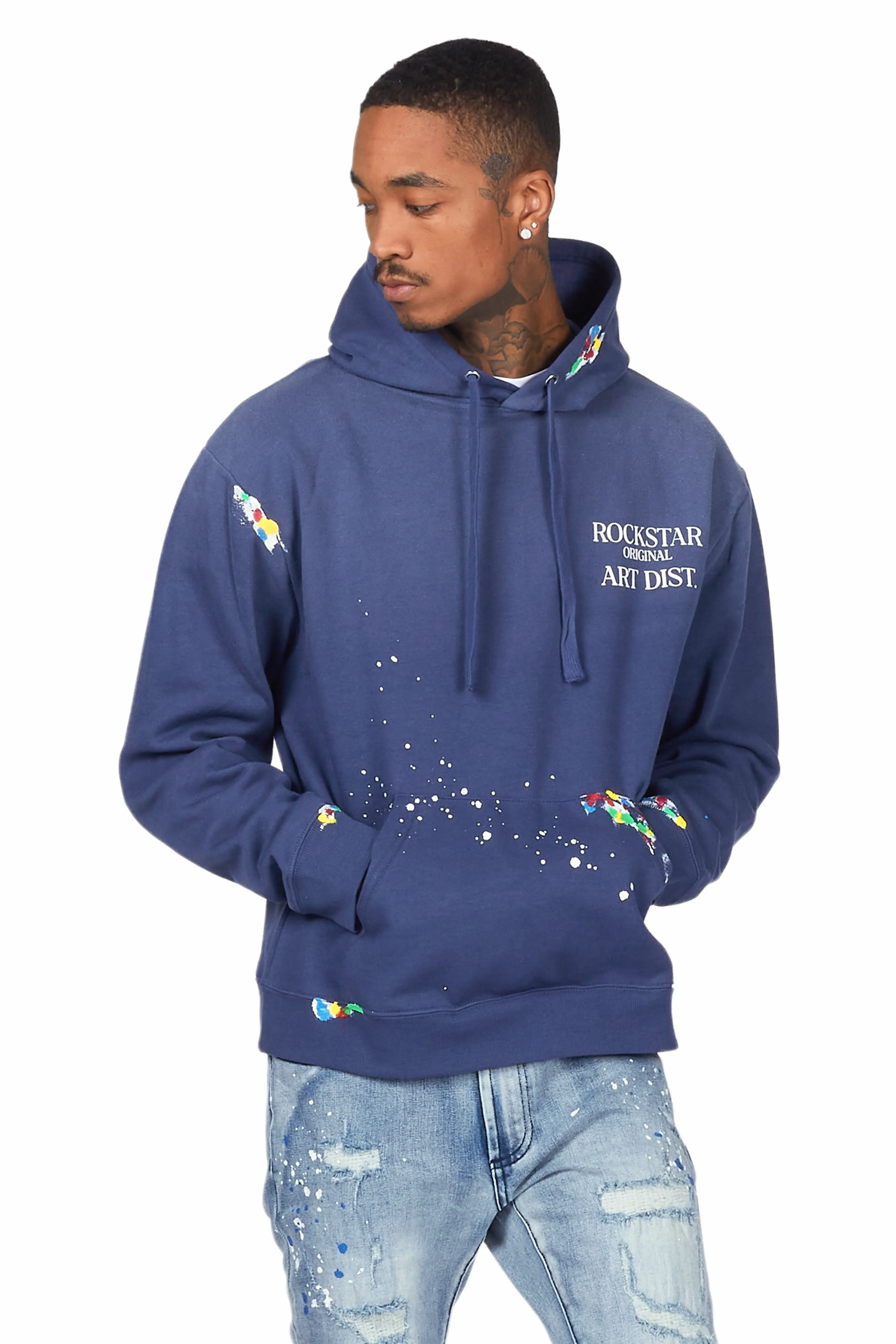 Rockstar Art Dist. Steel Blue Graphic Hoodie - Image 4