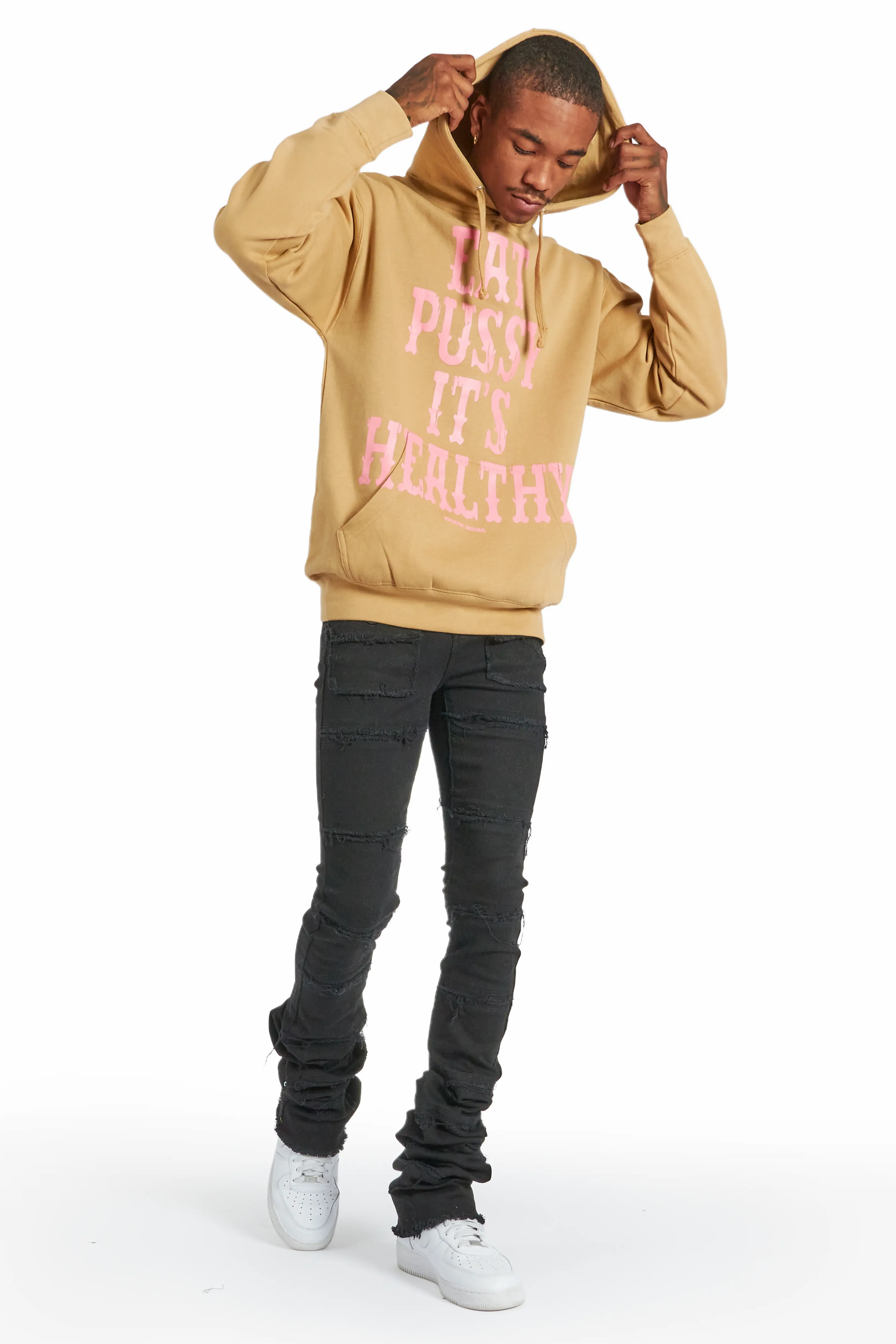 Posse Beige Graphic Hoodie - Image 4