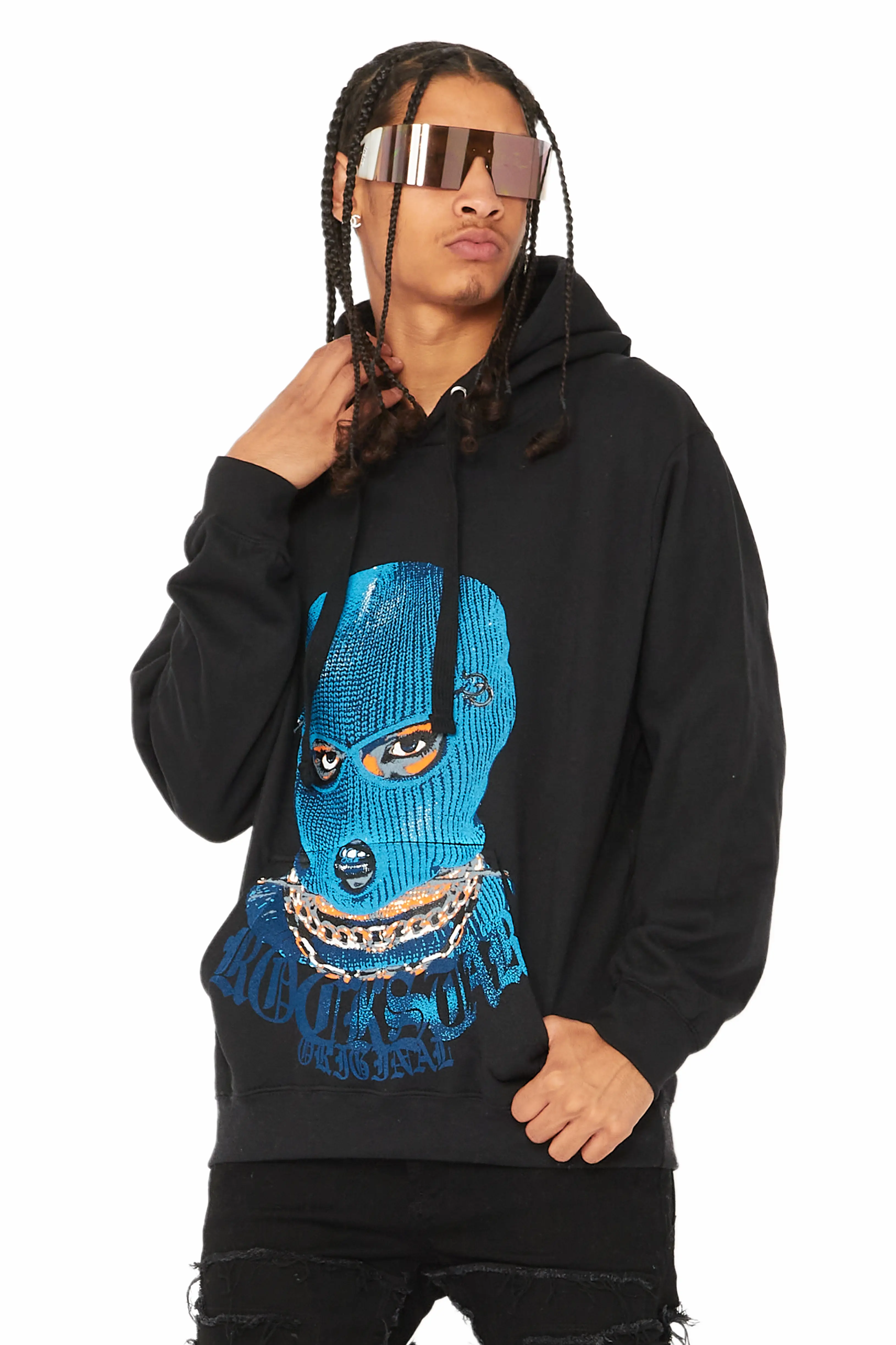 Murdra Black/Blue Graphic Hoodie - Image 3