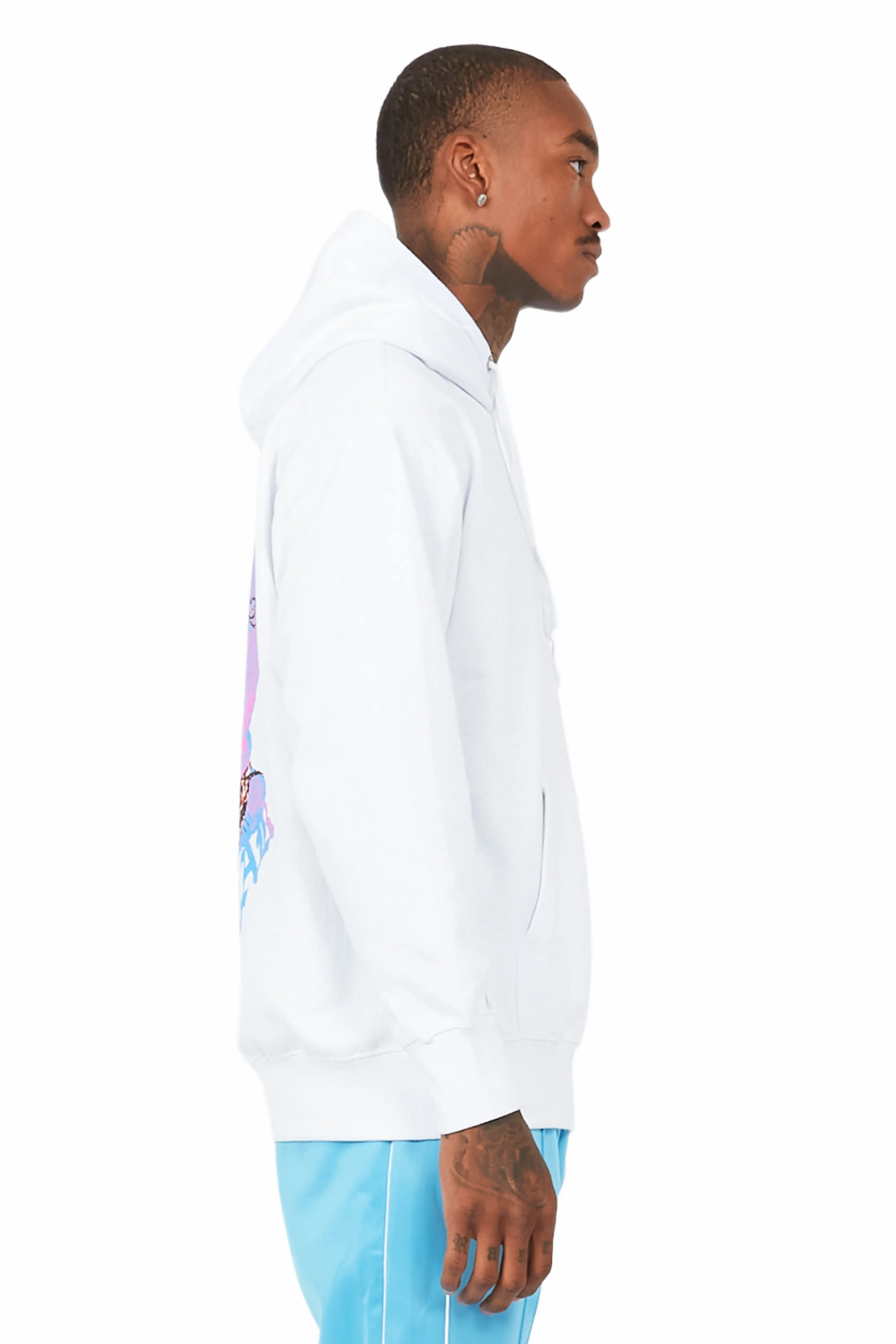 Murdra Graphic White/Blue Hoodie - Image 5