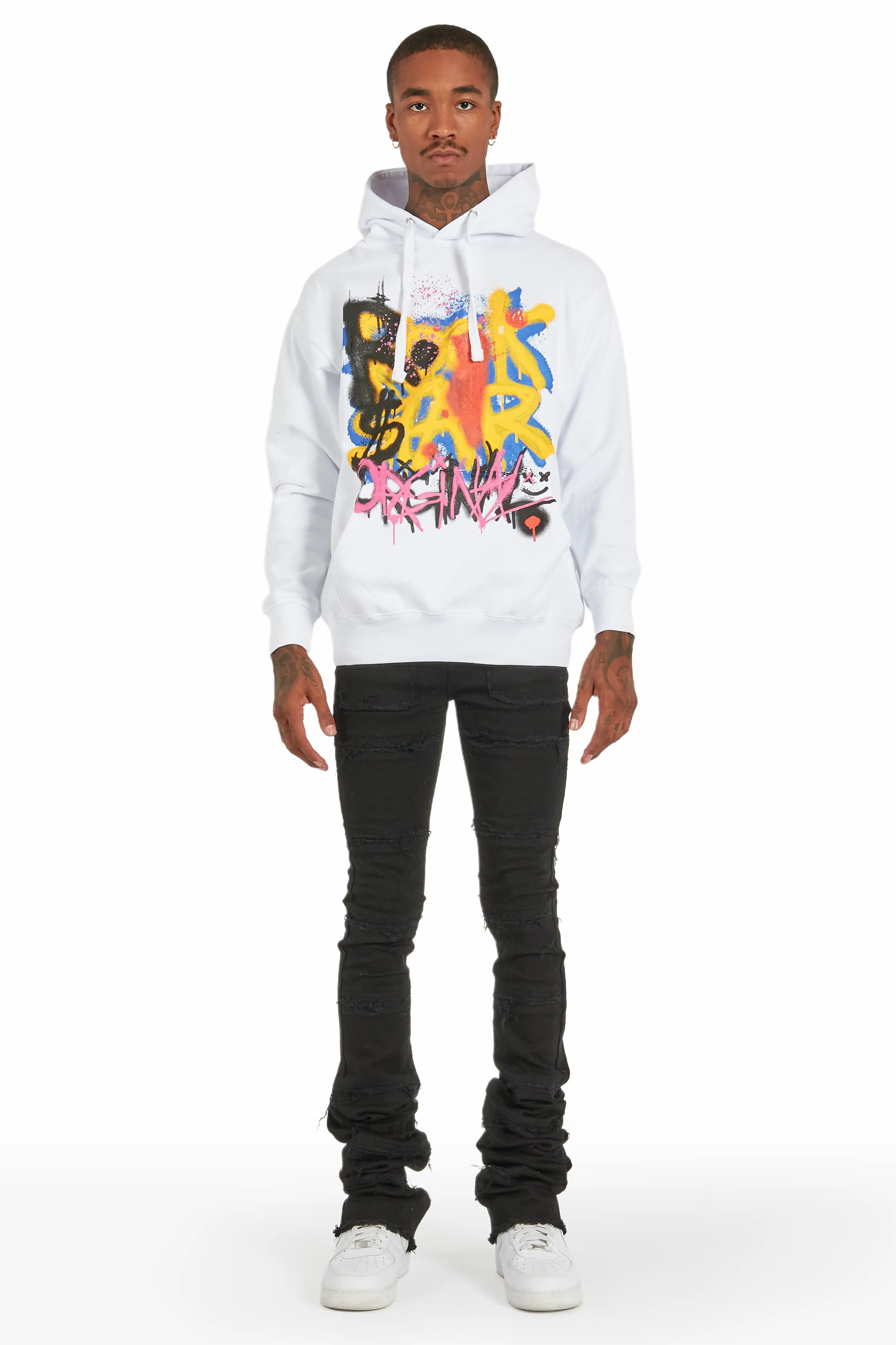 Nocairs White Graphic Hoodie - Image 3