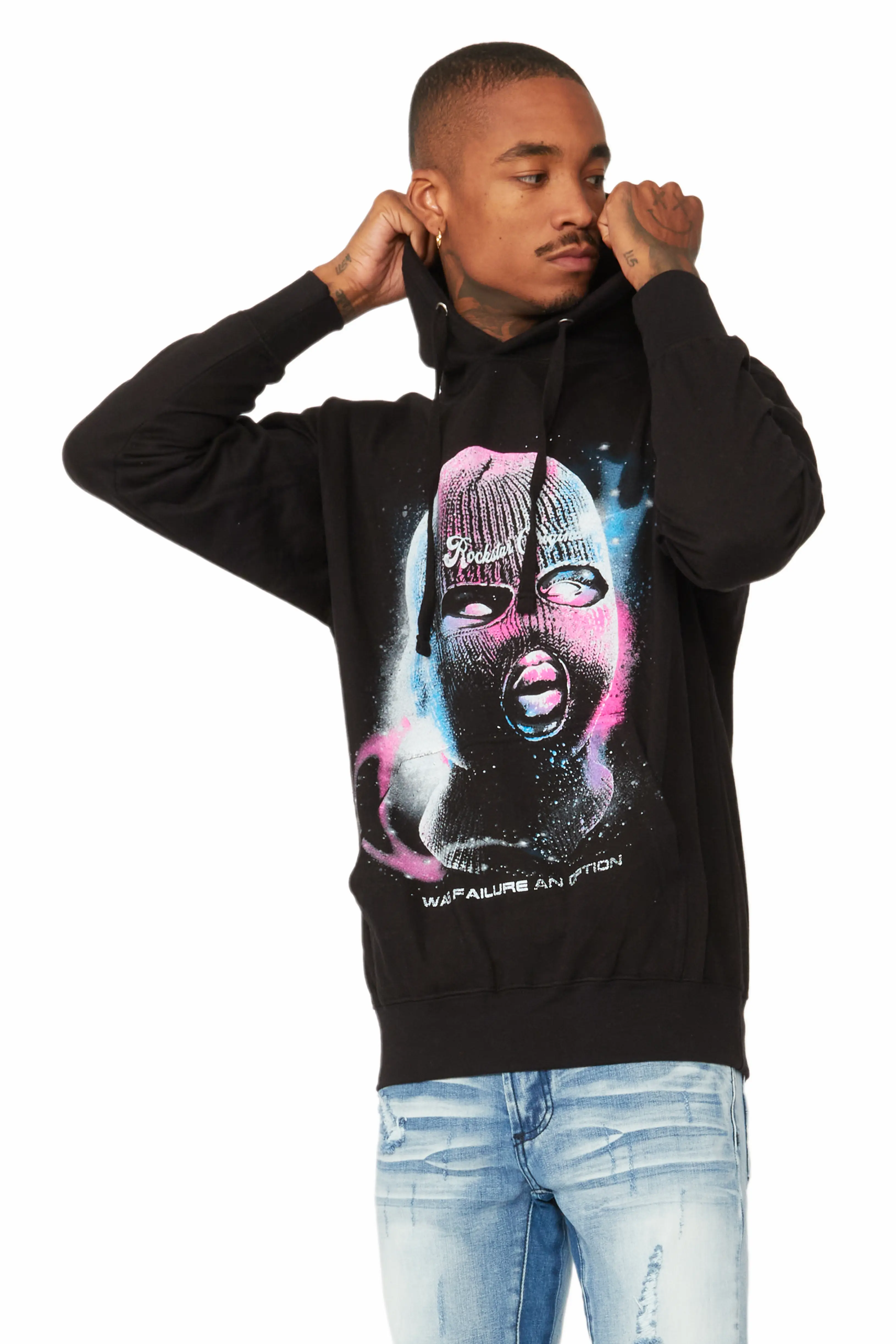 Fionn Black Graphic Hoodie - Image 3