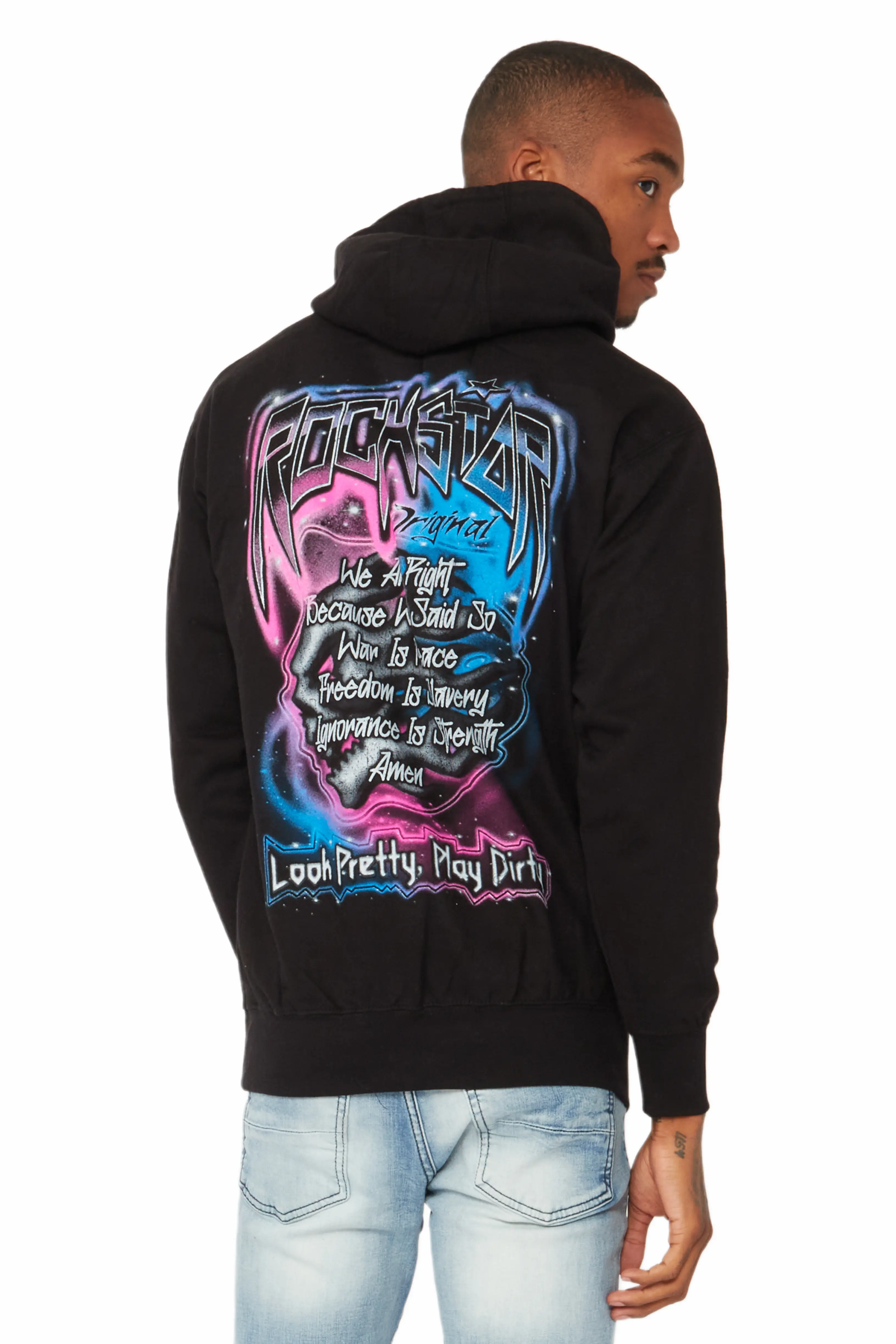 Fionn Black Graphic Hoodie - Image 4