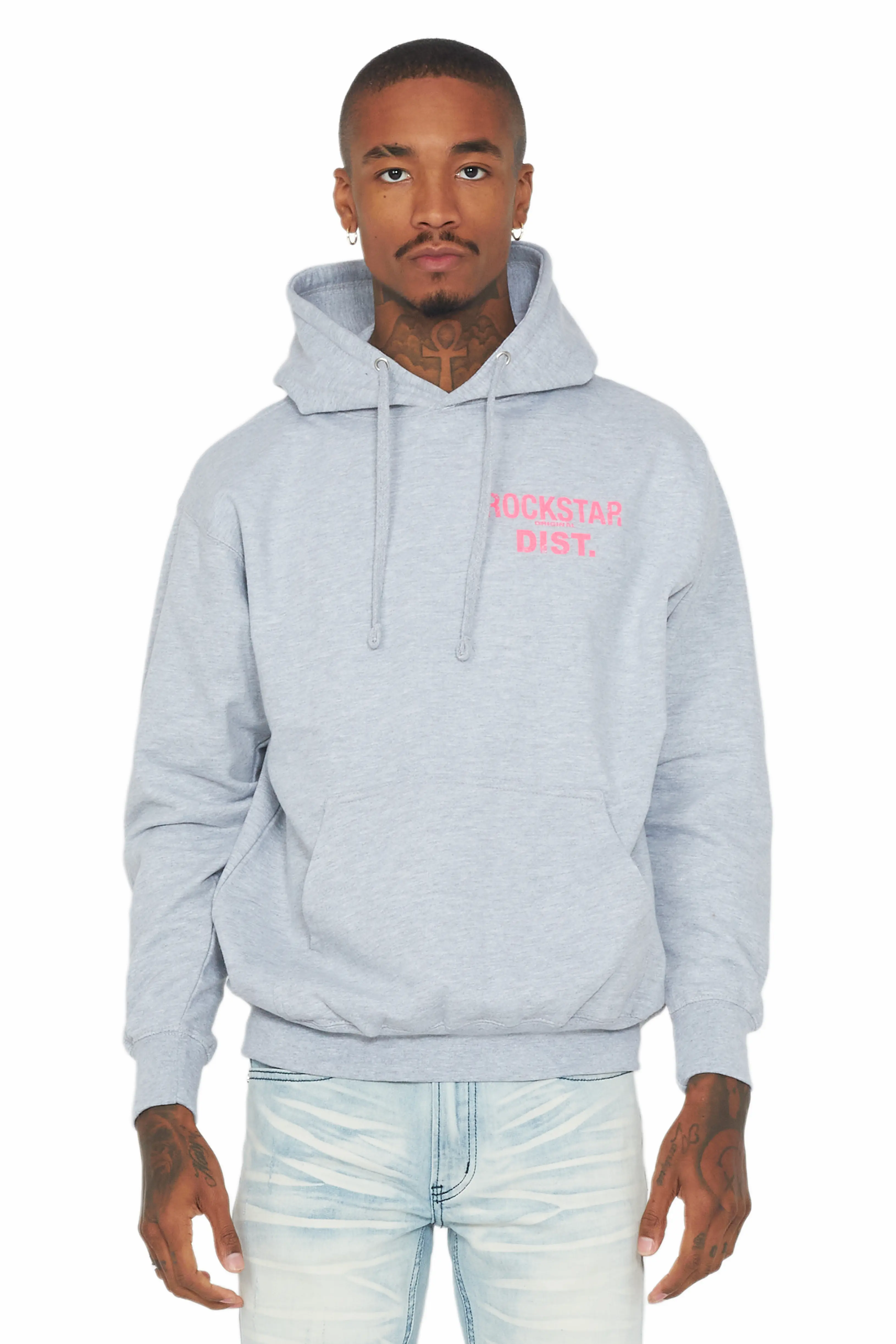 Lake Grey/Pink Graphic Hoodie - Image 2